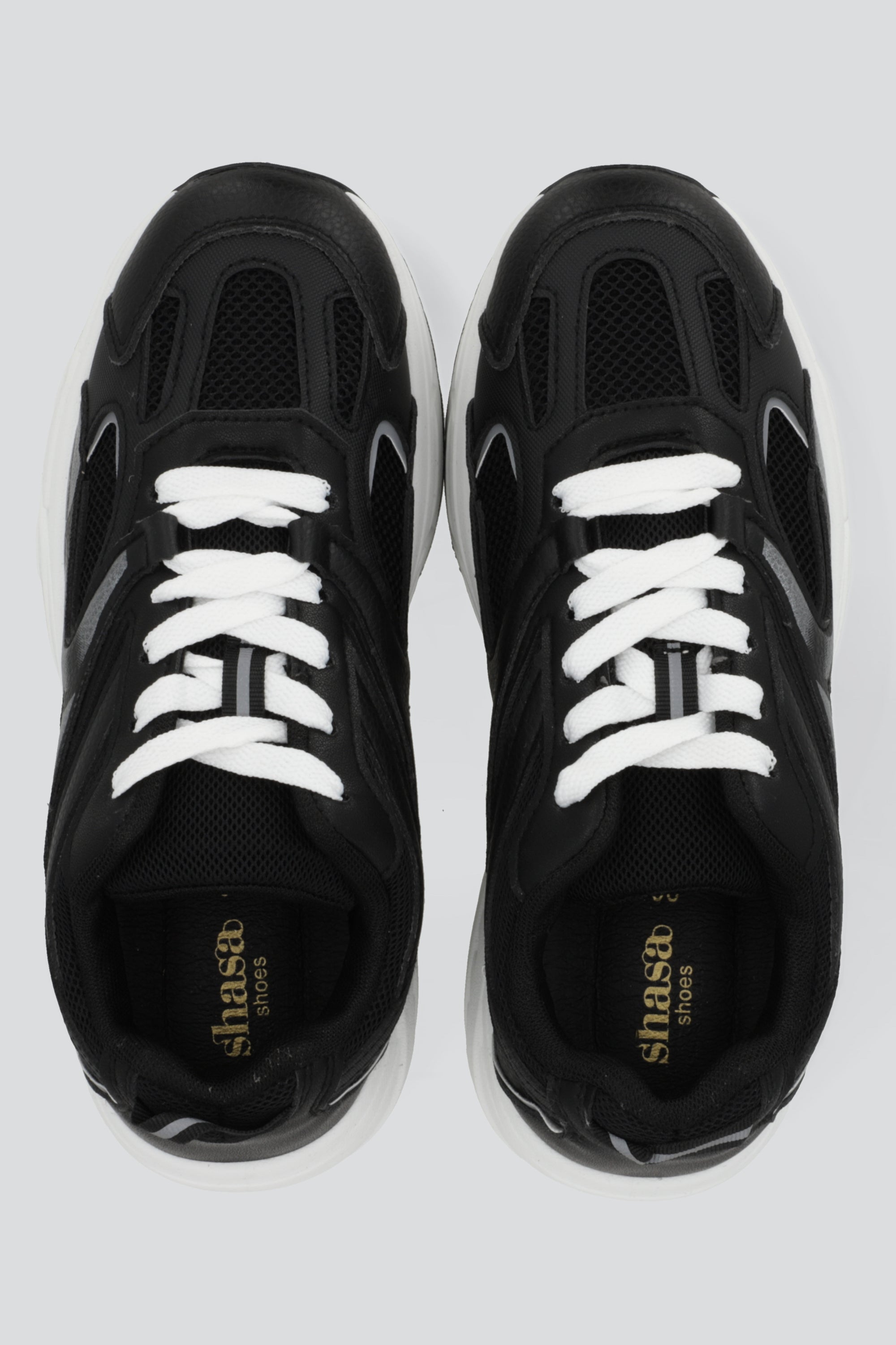 Tenis runner plataforma lineas contraste NEGRO