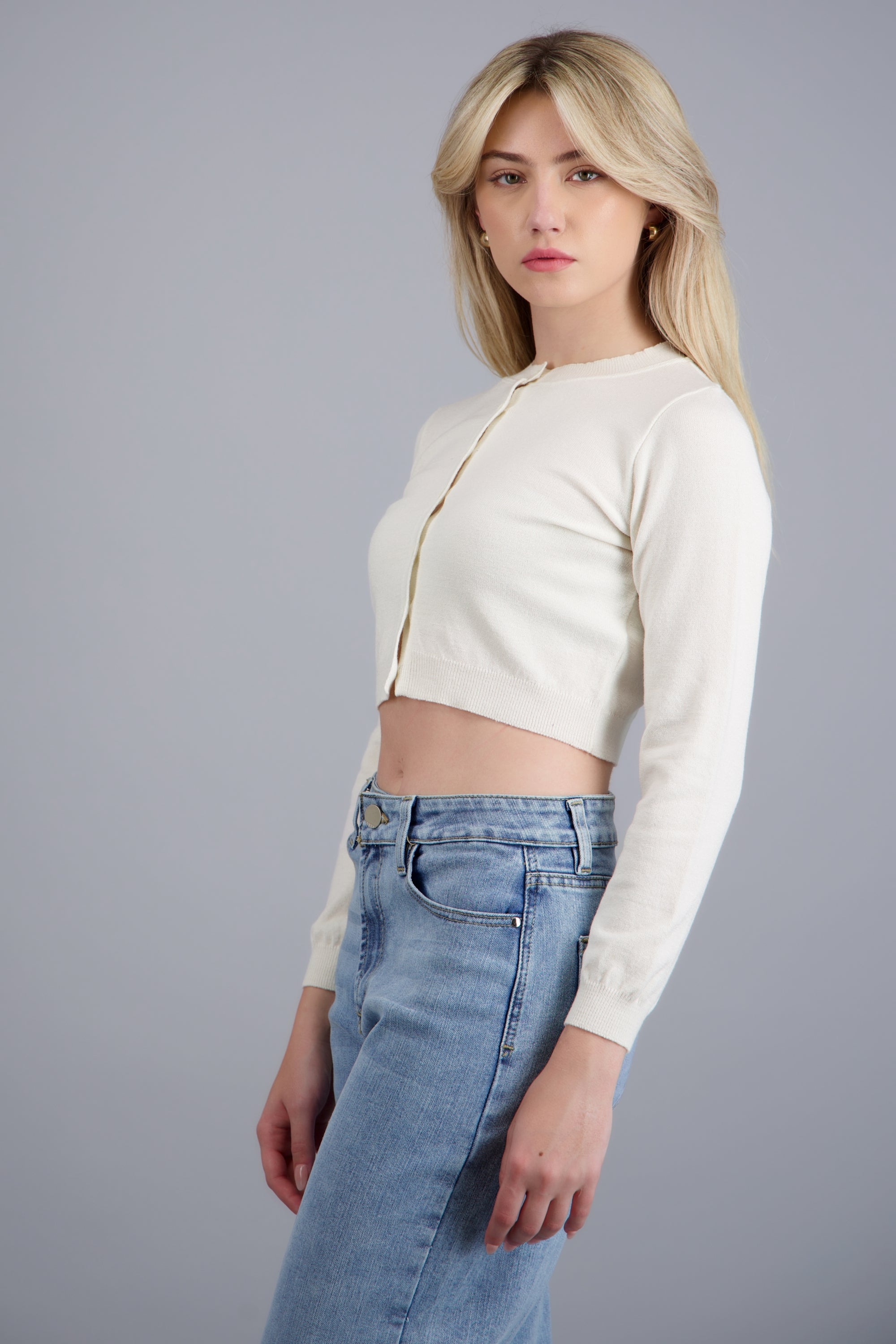 Cardigan básico ligero HUESO