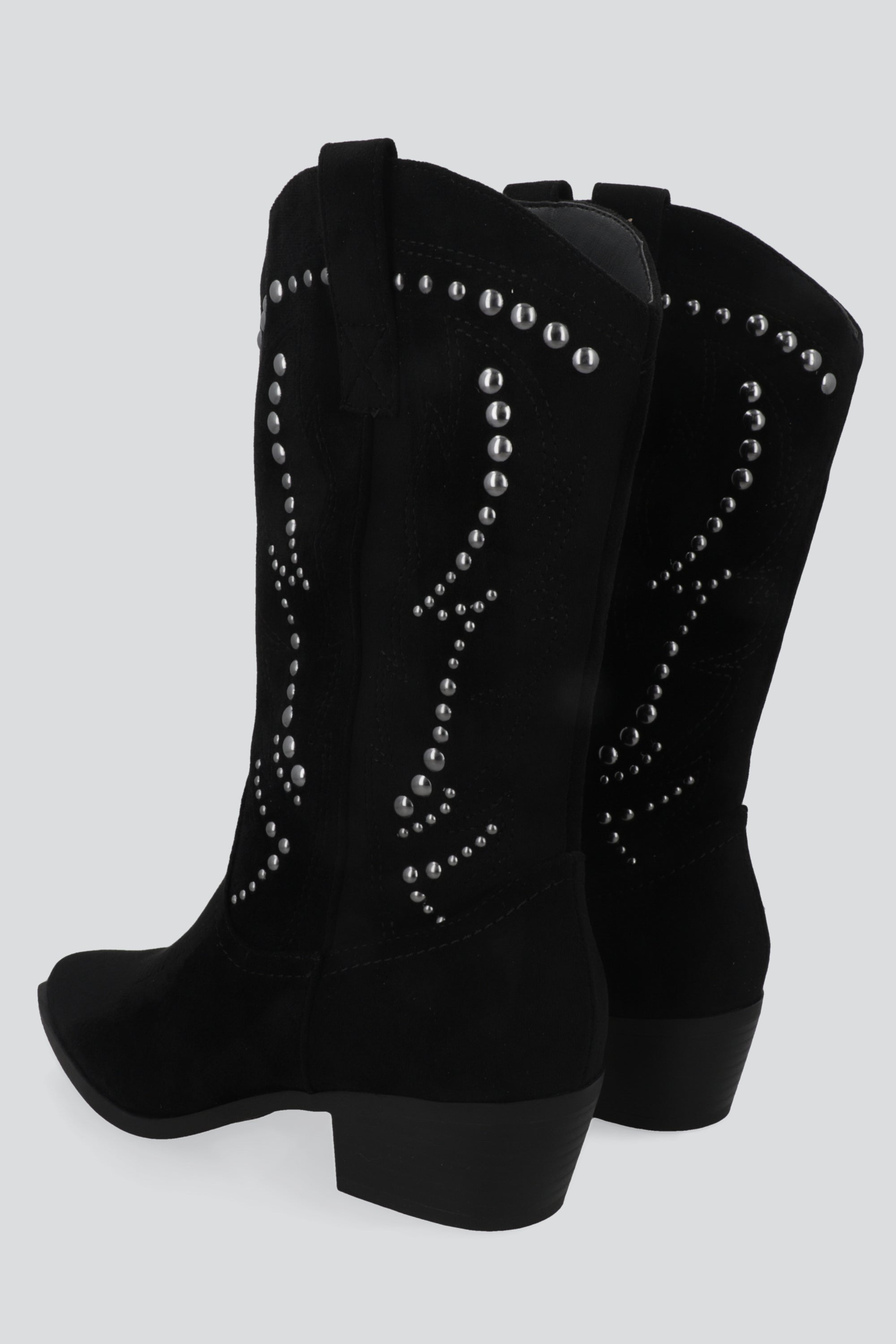 Bota vaquera gamucina studs NEGRO
