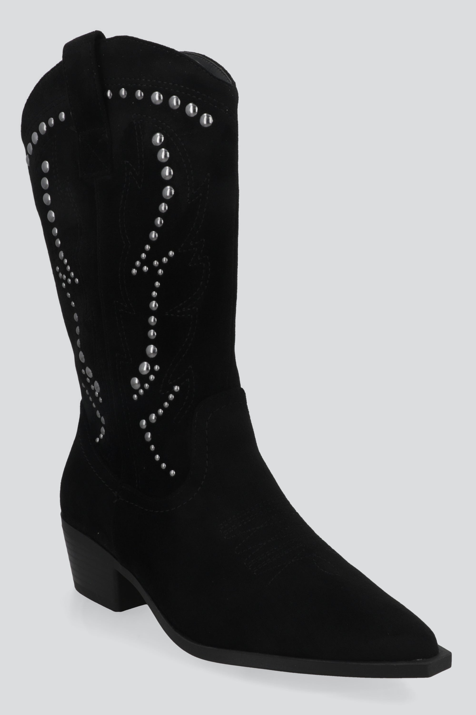 Bota vaquera gamucina studs NEGRO