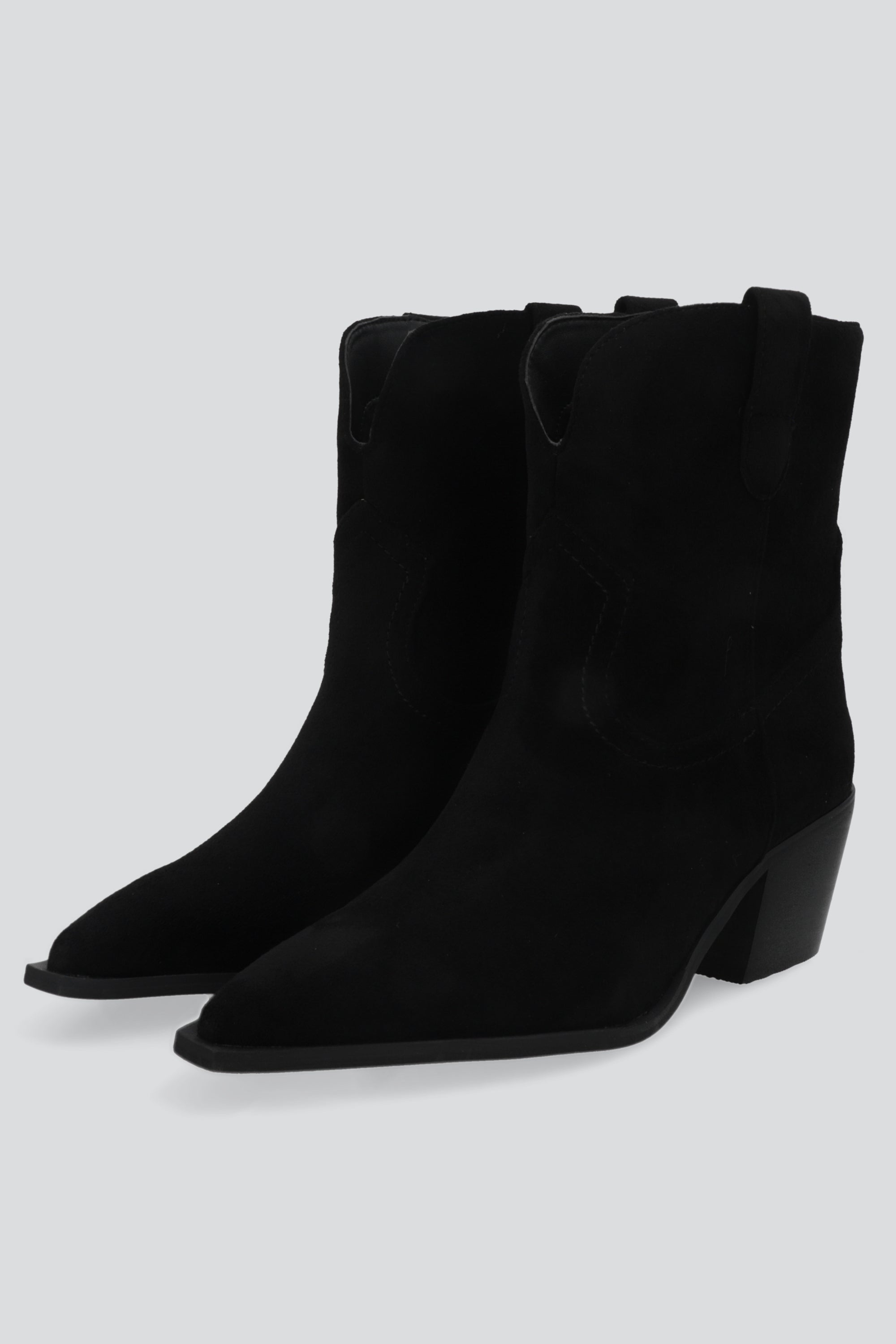 Botin vaquero ancho gamucina NEGRO