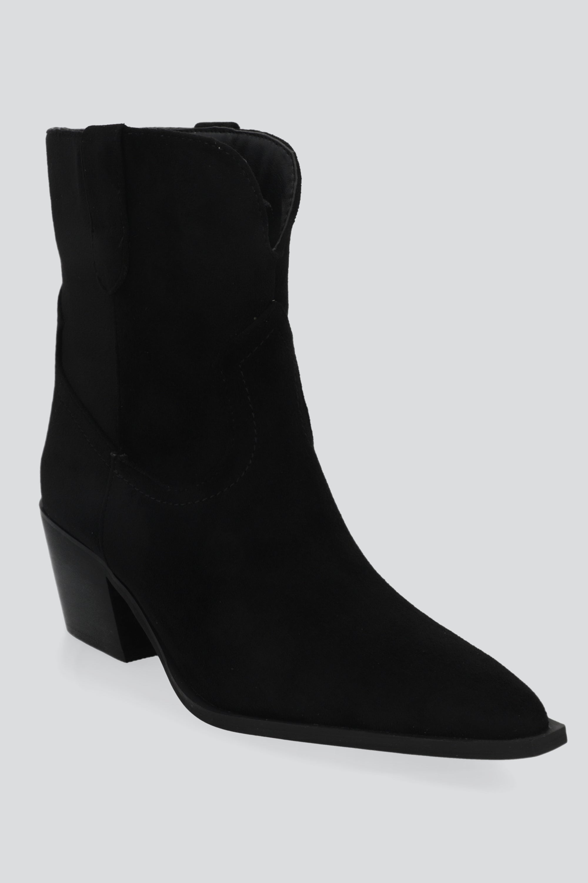 Botin vaquero ancho gamucina NEGRO