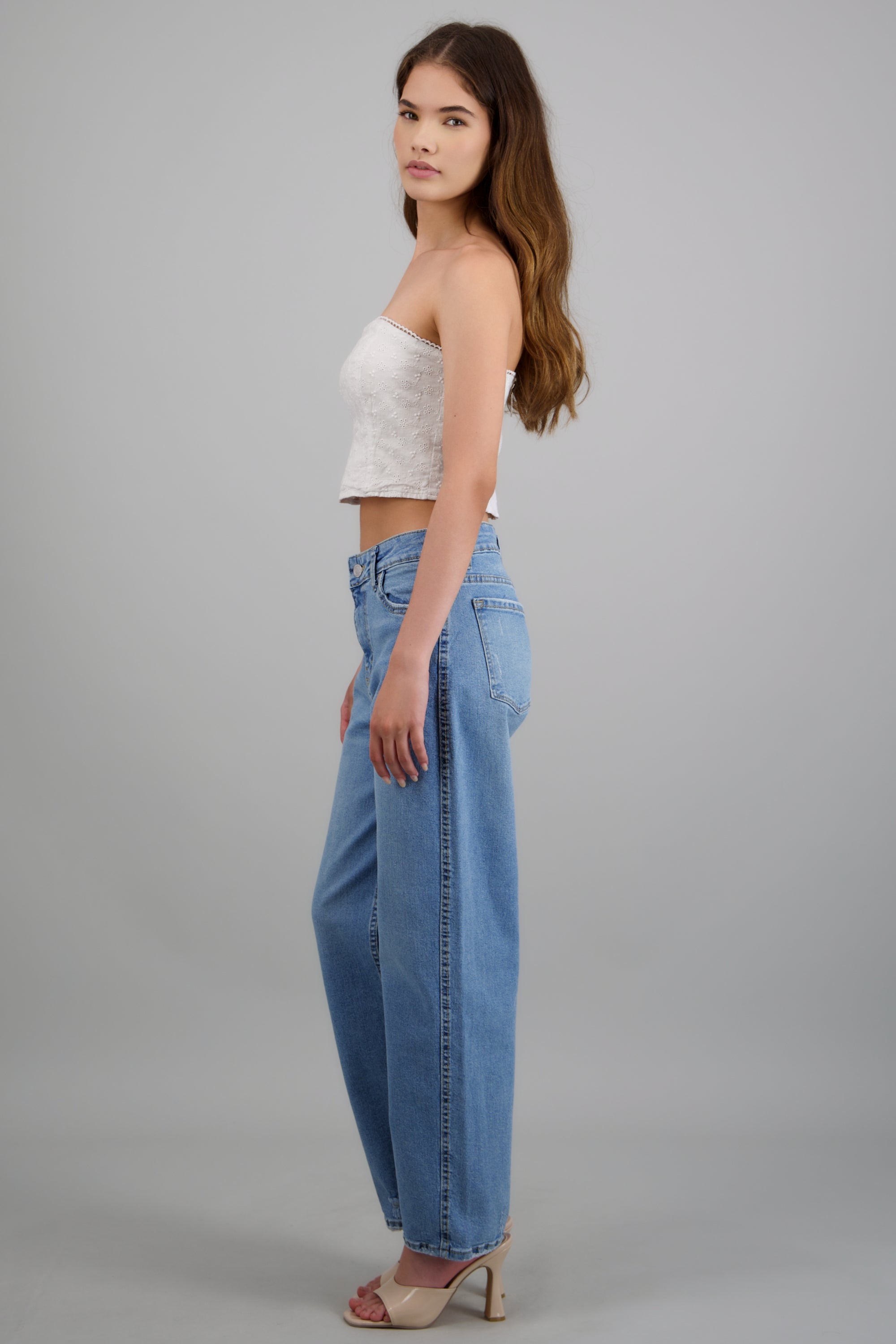 Jeans barrel mid rise LIGHT WASH
