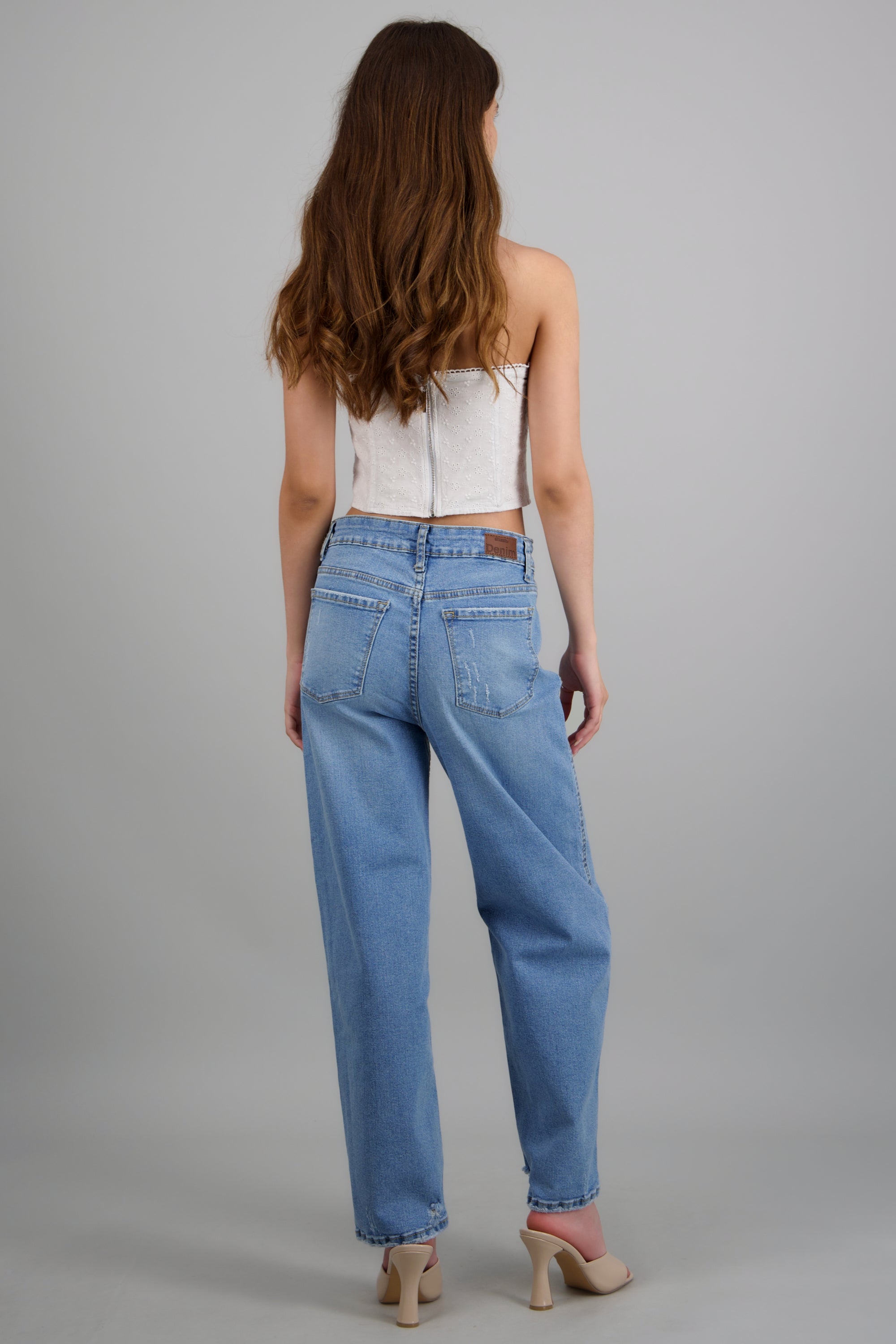 Jeans barrel mid rise LIGHT WASH