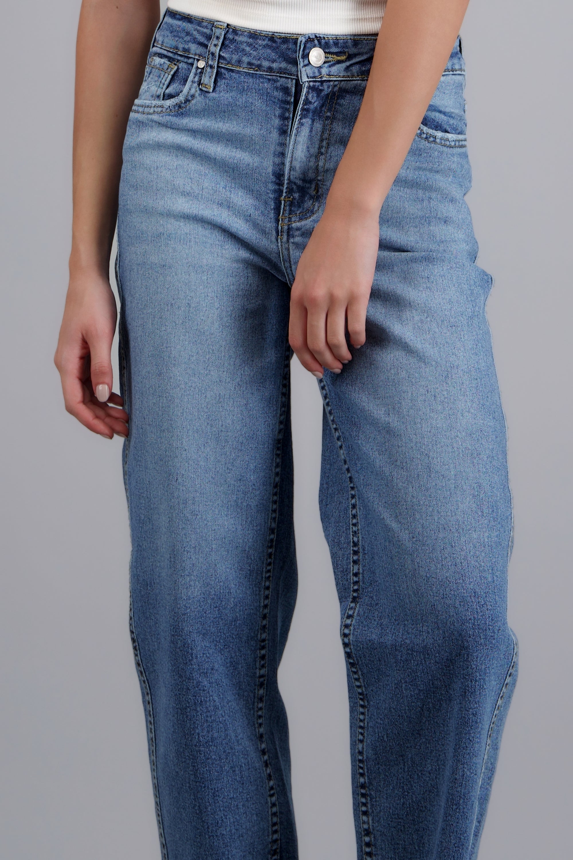 Jeans barrel mid rise MEDIUM WASH