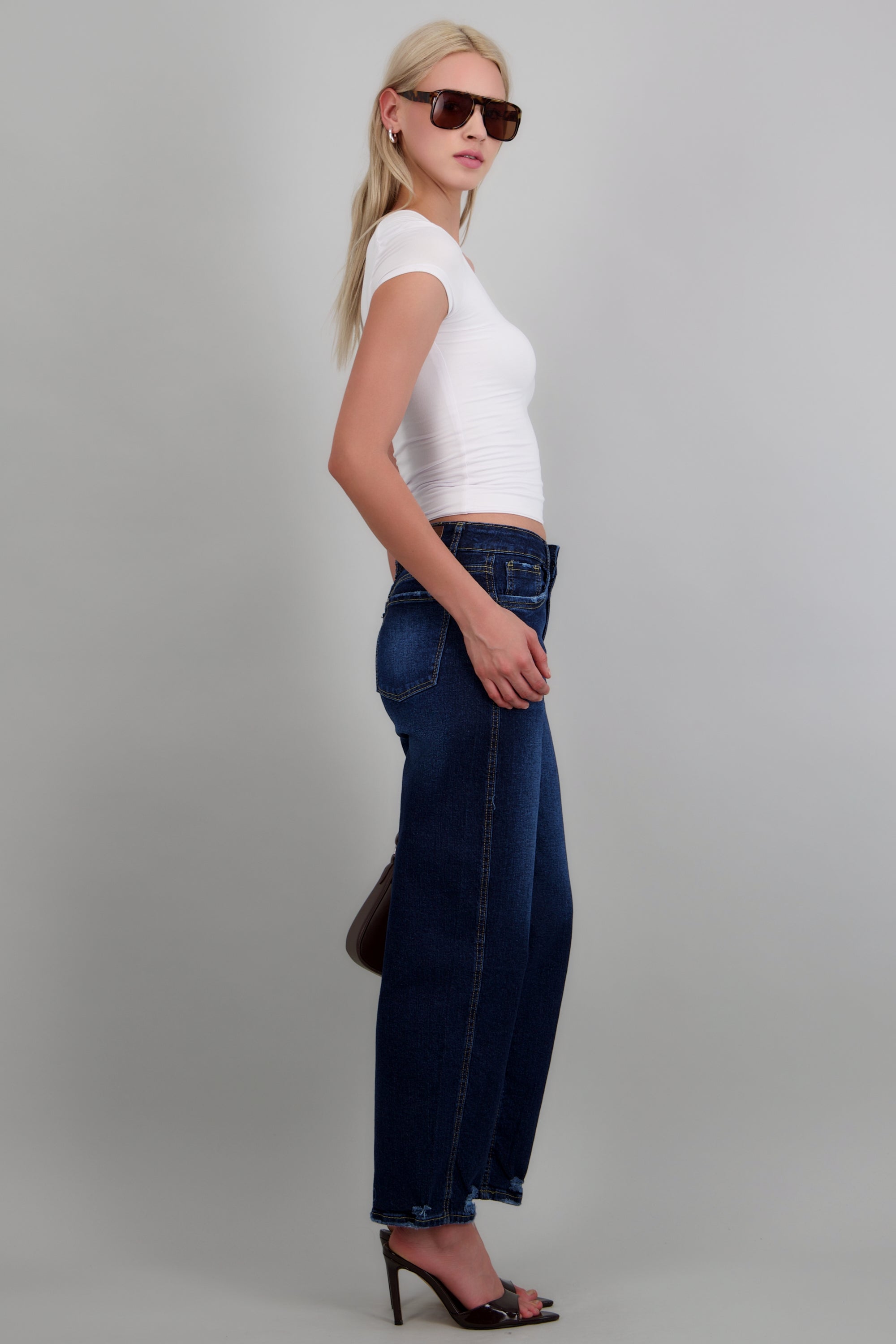 Jeans barrel mid rise INDIGO