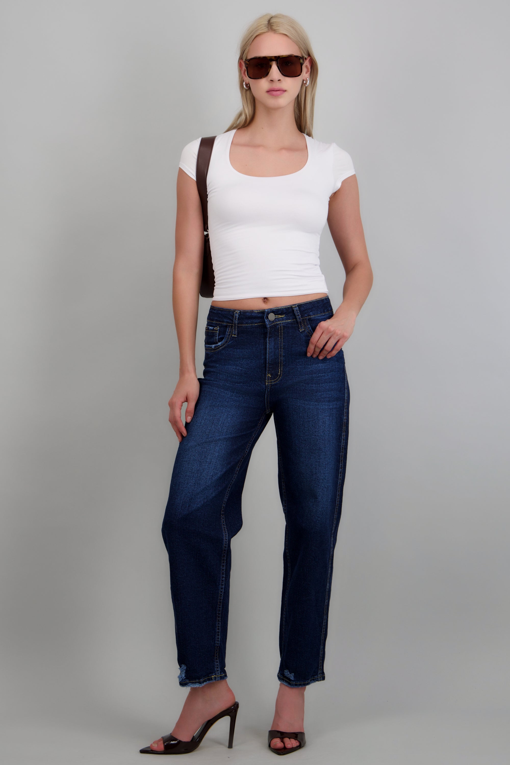 Jeans barrel mid rise INDIGO