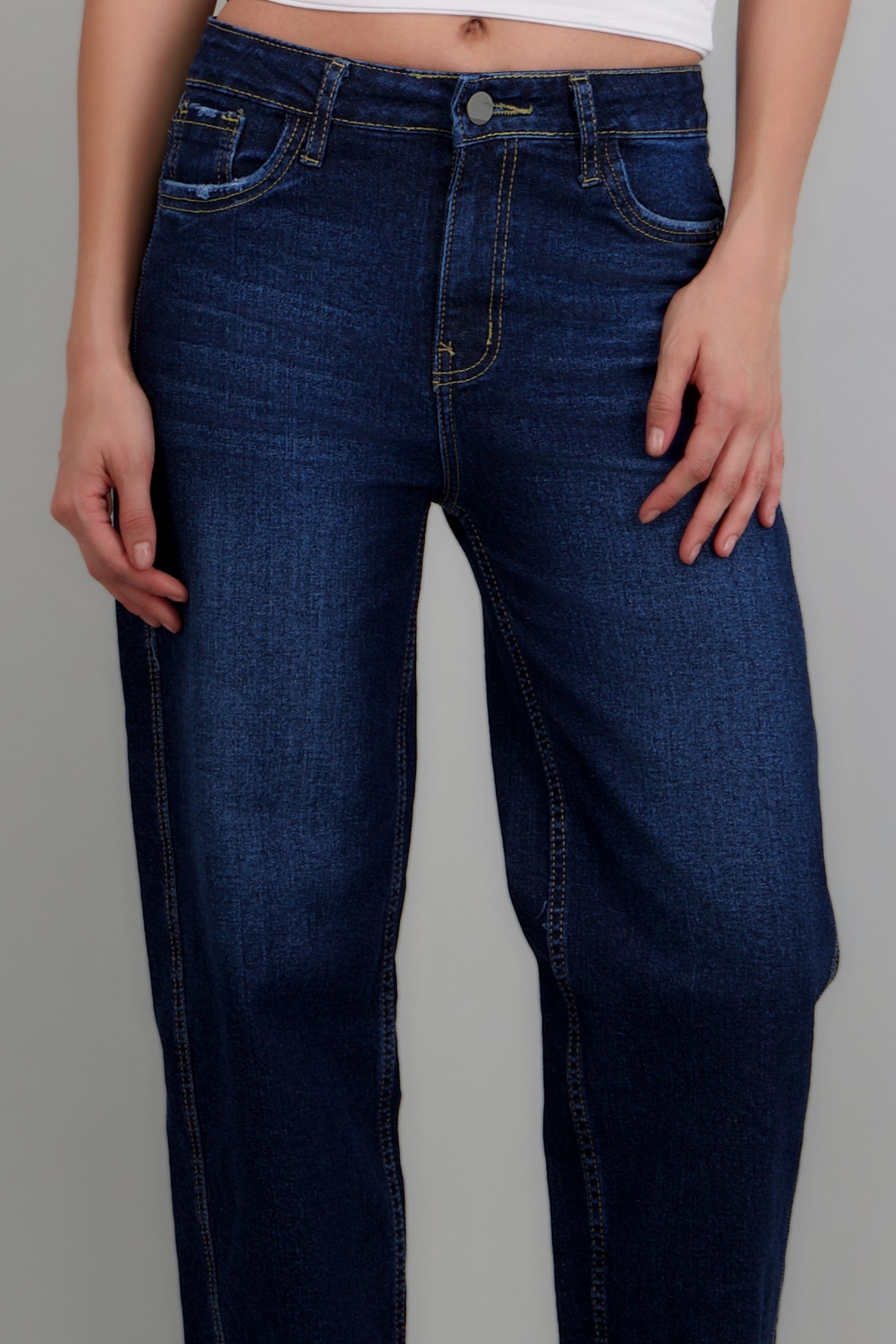 Jeans barrel mid rise INDIGO