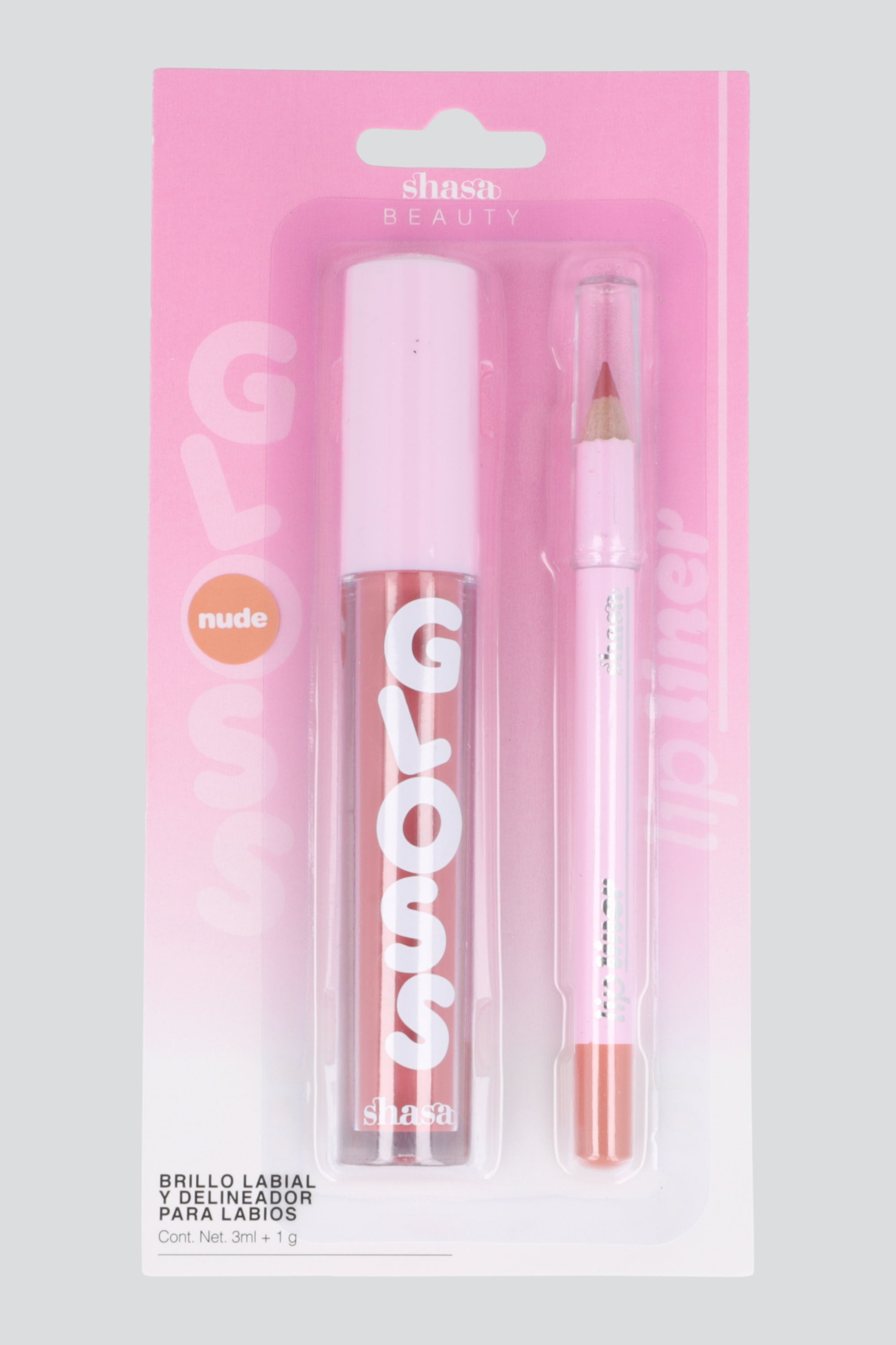 Set lip gloss y lip liner NUDE