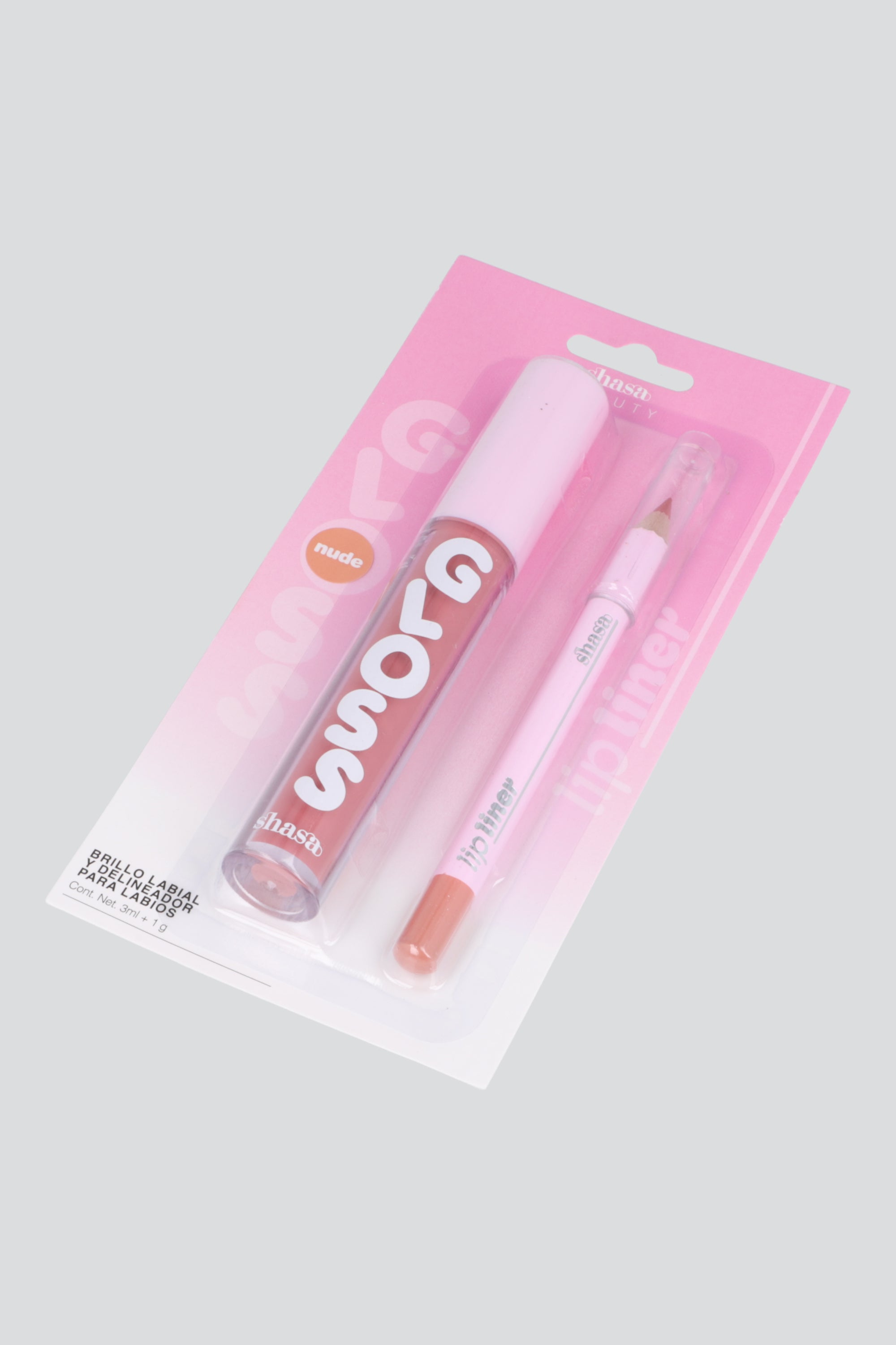 Set lip gloss y lip liner NUDE