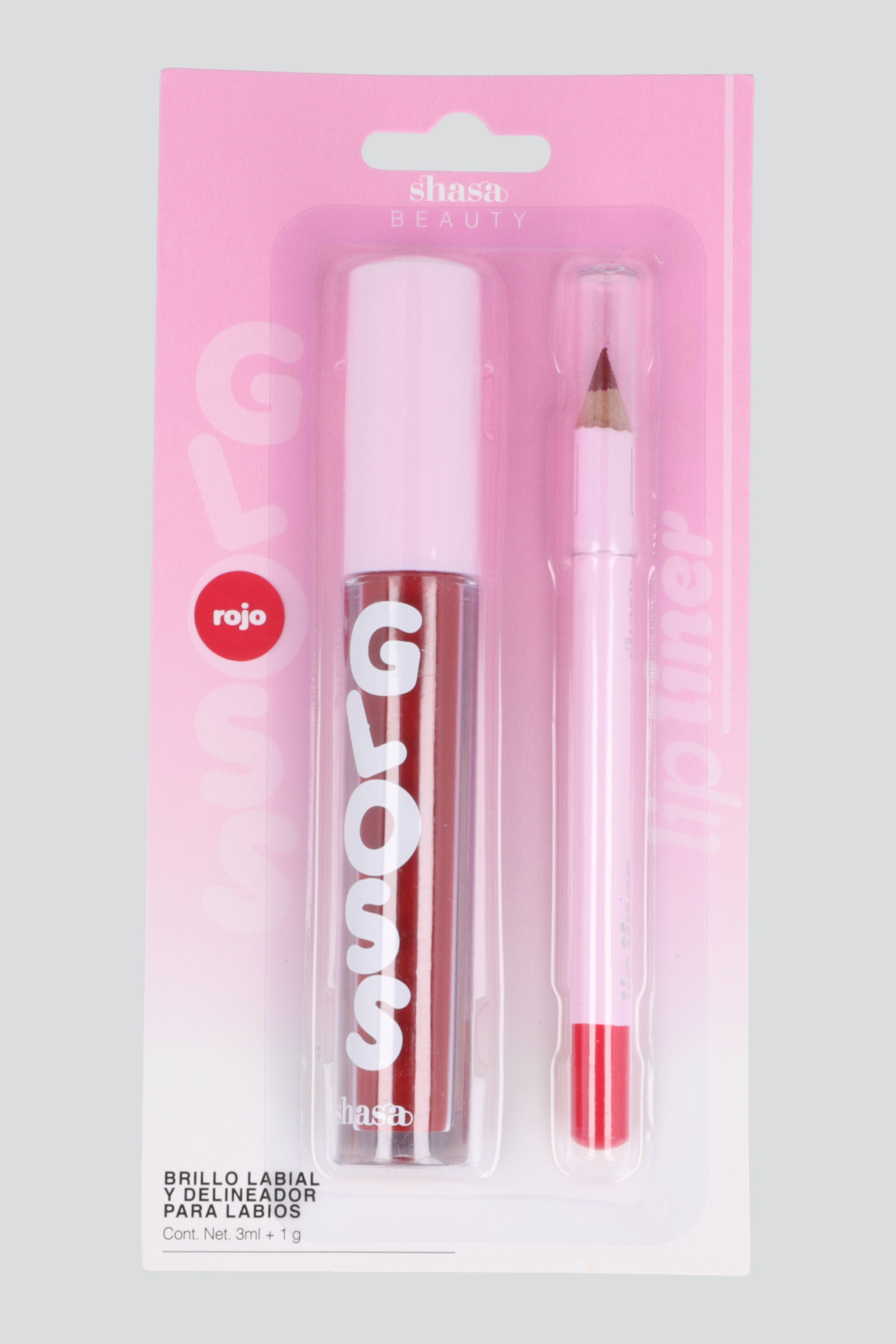 Set lip gloss y lip liner ROJO