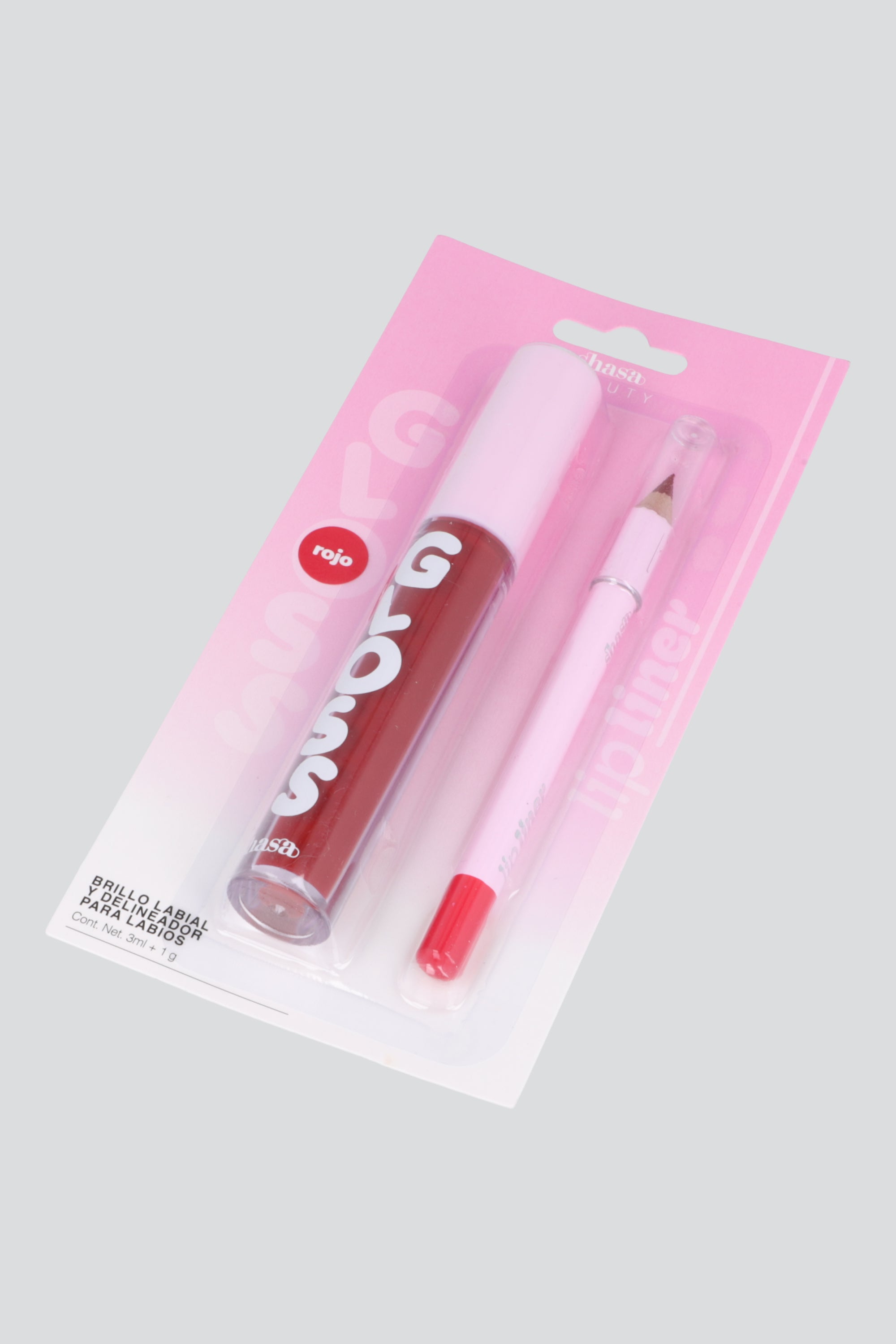Set lip gloss y lip liner ROJO
