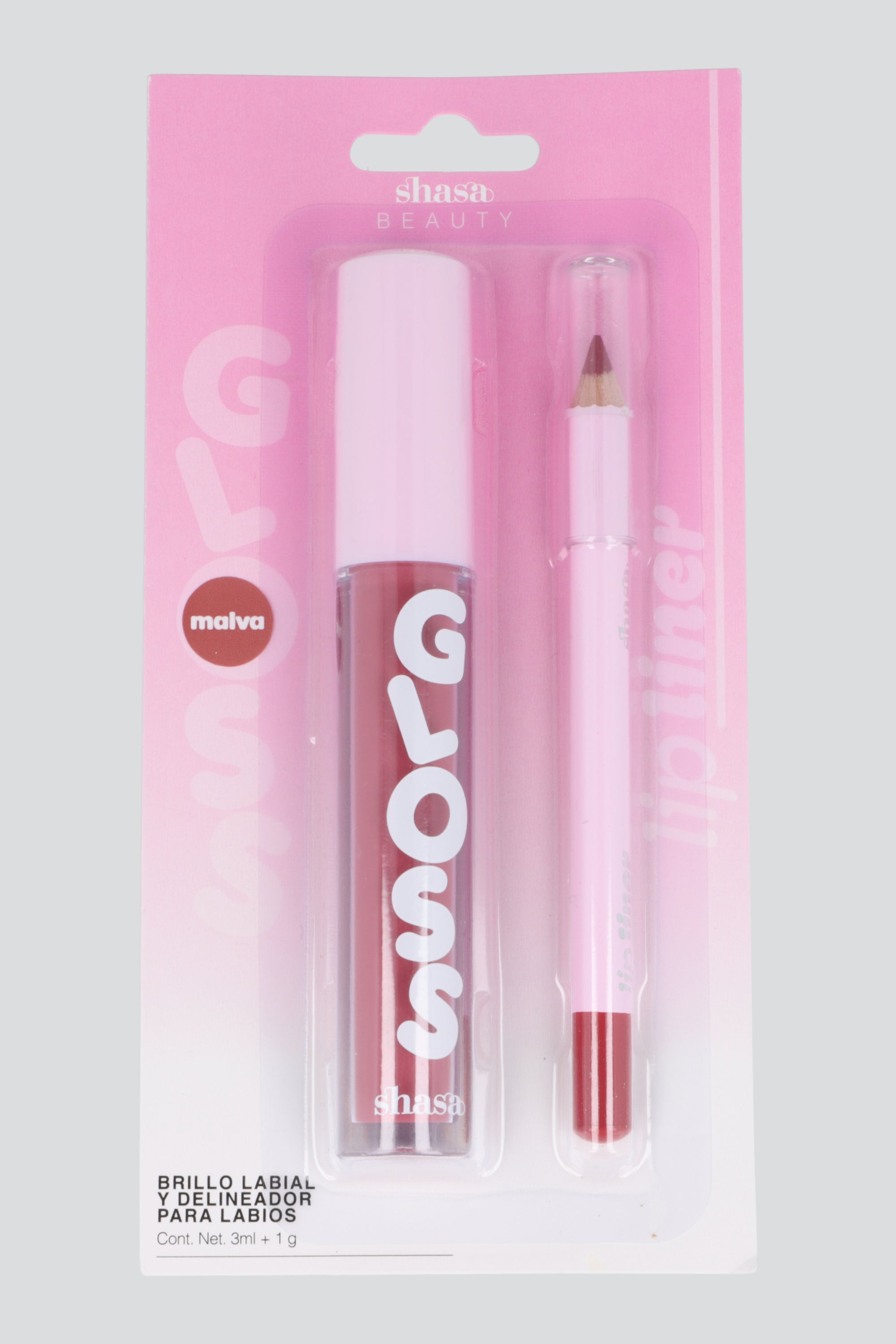 Set lip gloss y lip liner MALVA