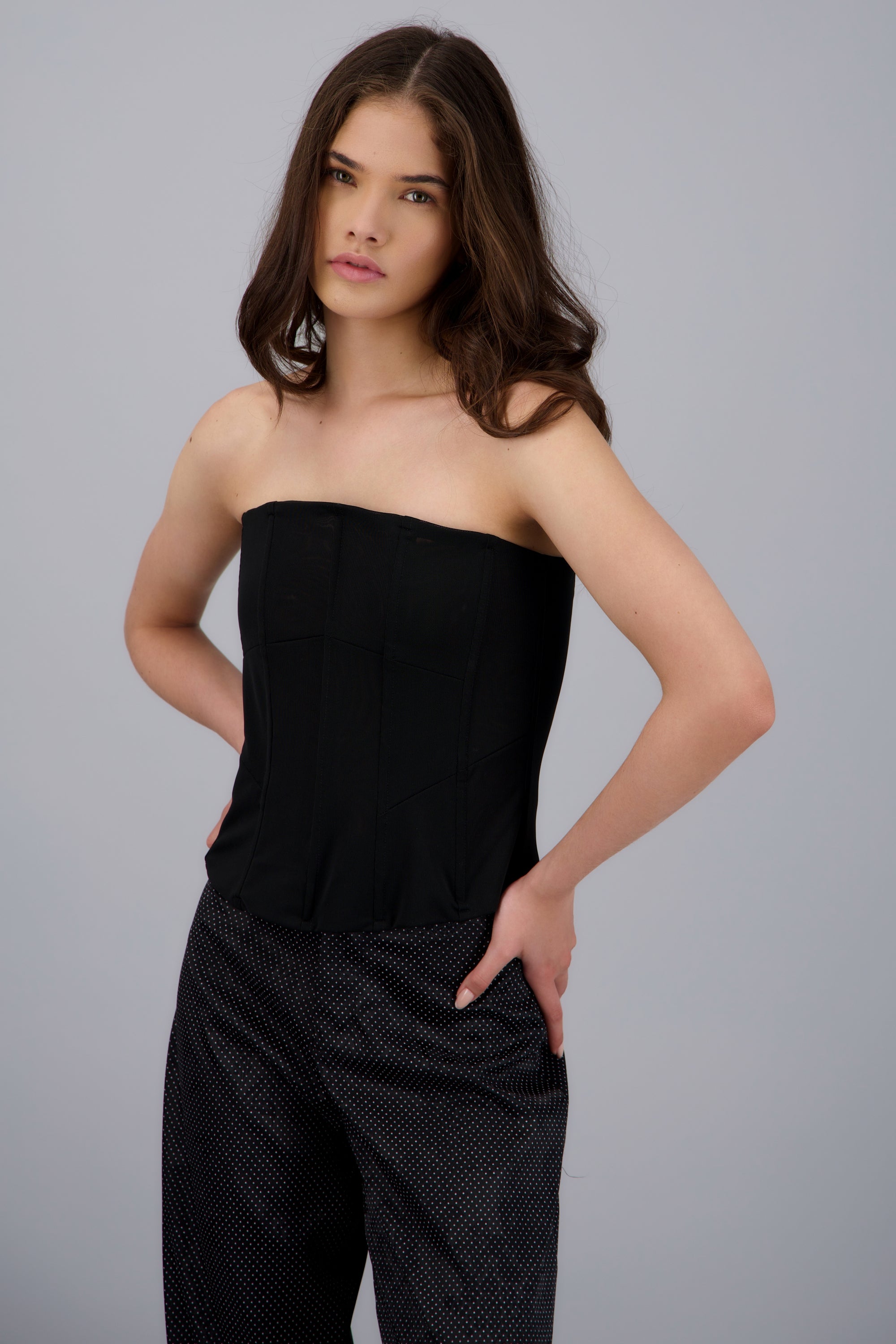 Corset strapless liso NEGRO