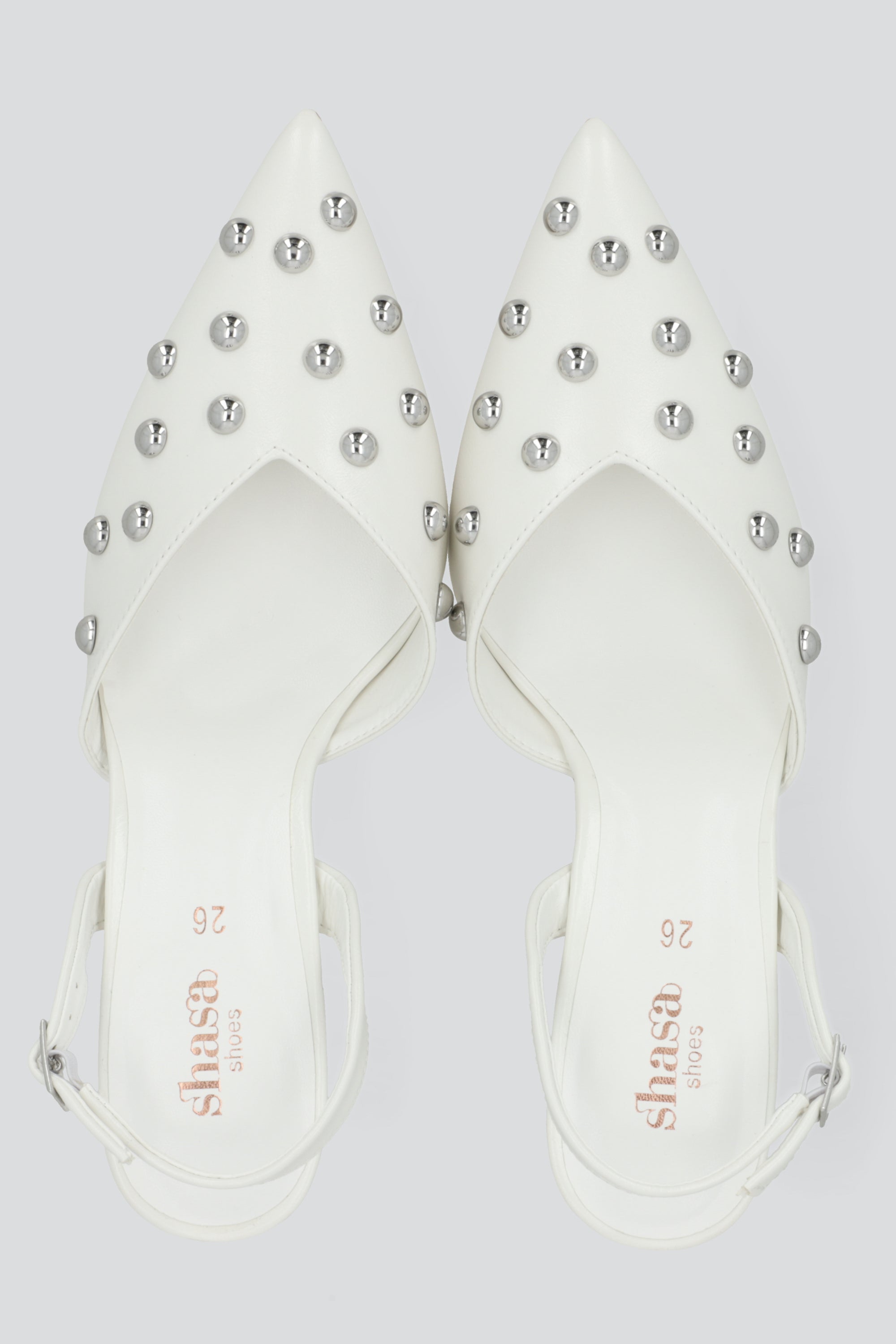 Tacon pointy sling back studs BLANCO