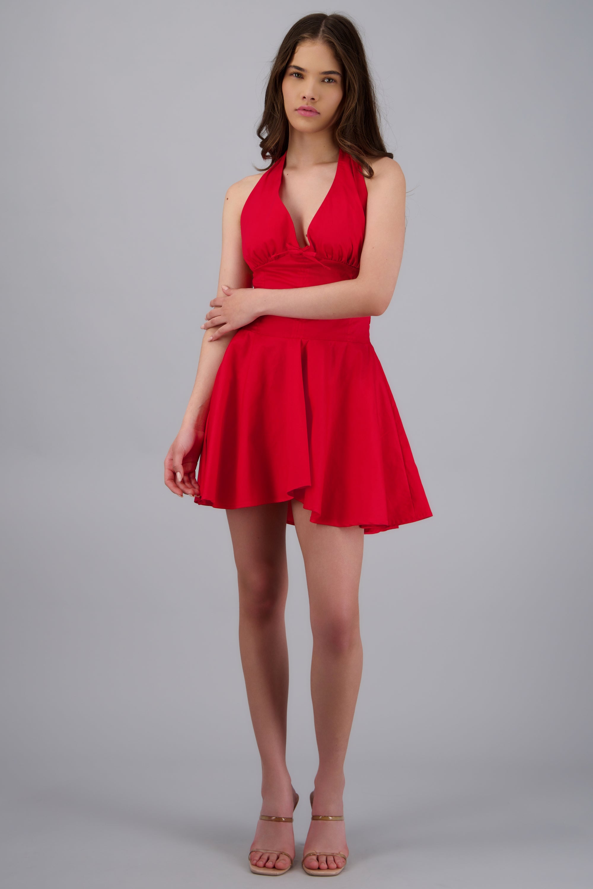 Vestido mini halter ROJO