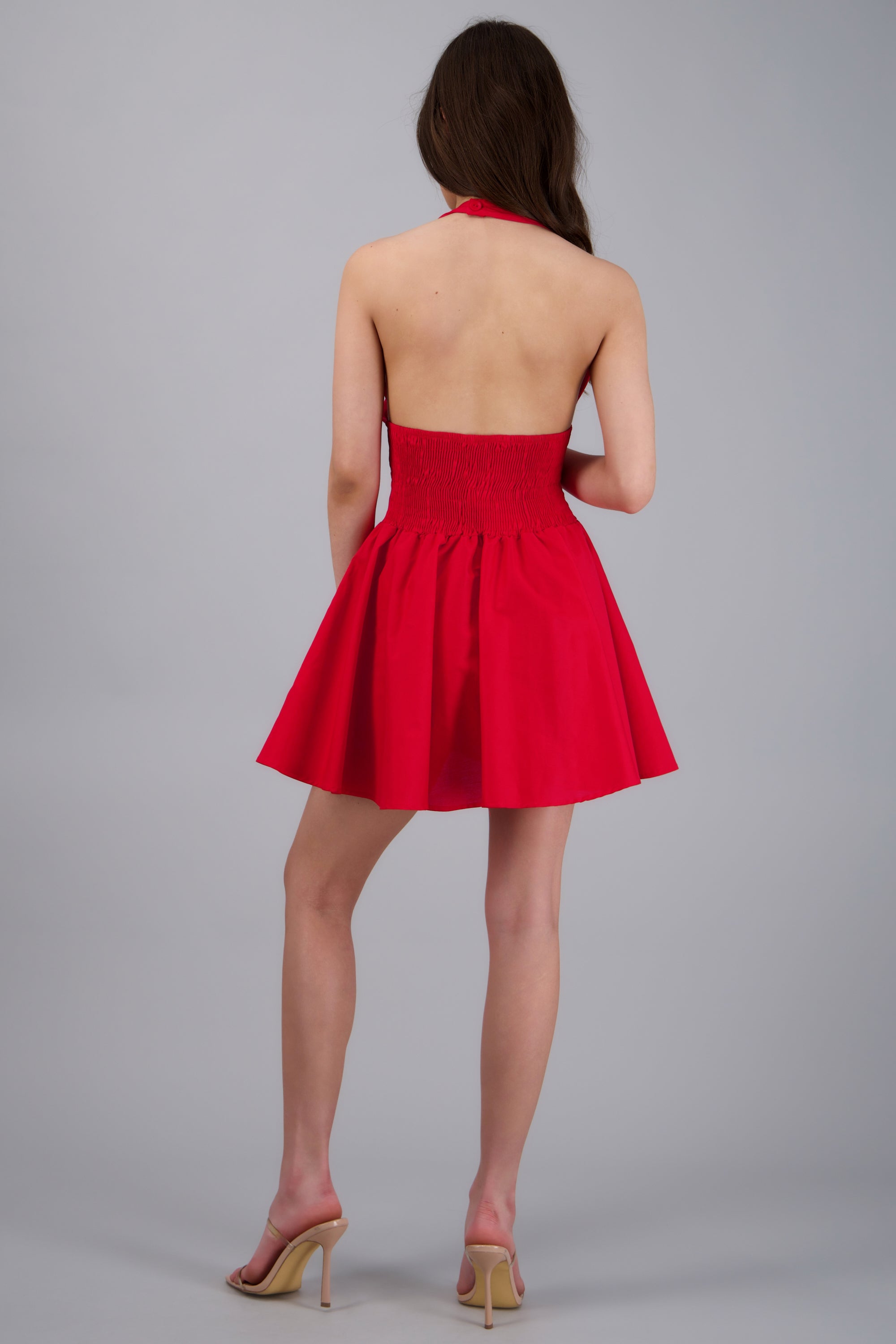 Vestido mini halter ROJO