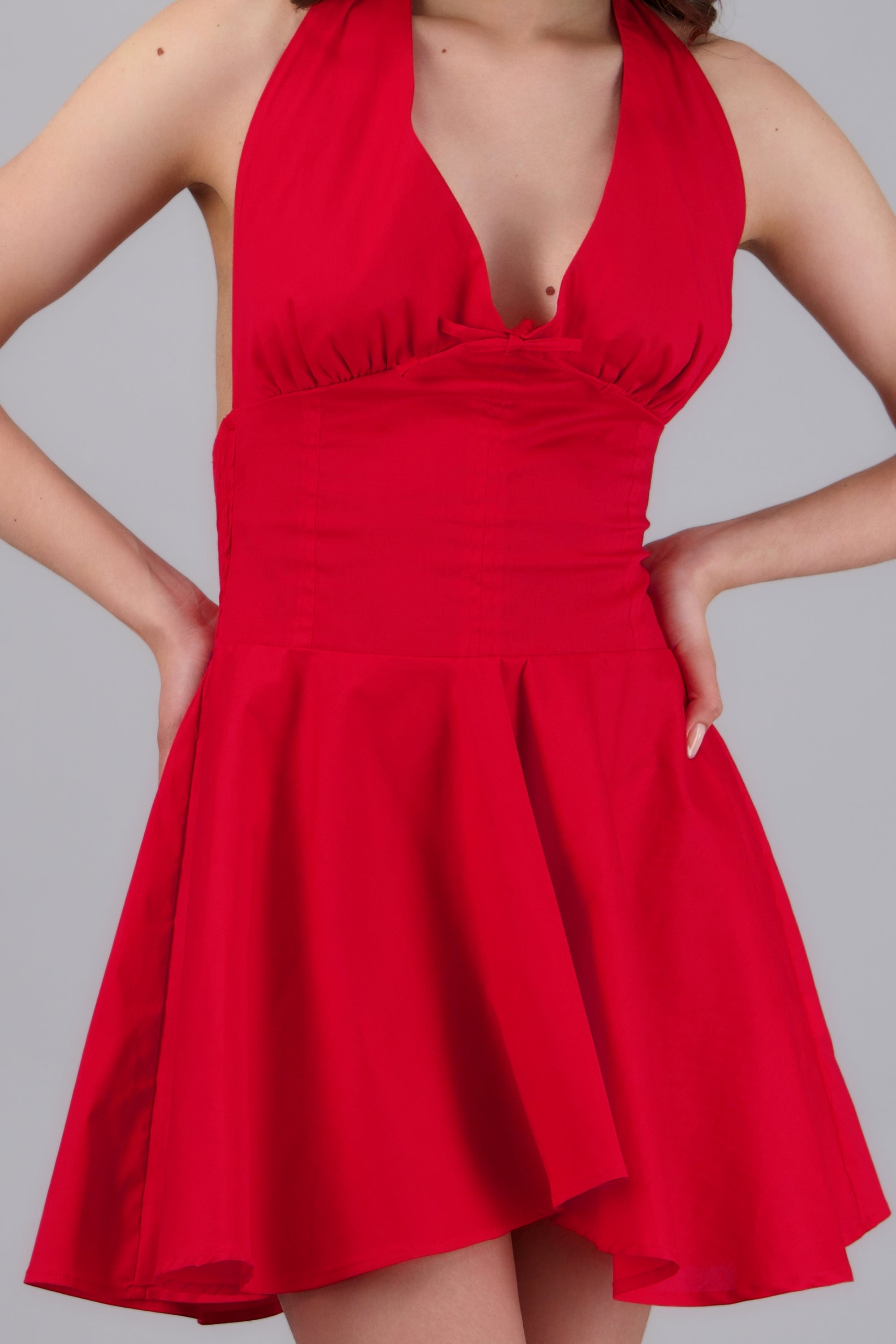 Vestido mini halter ROJO