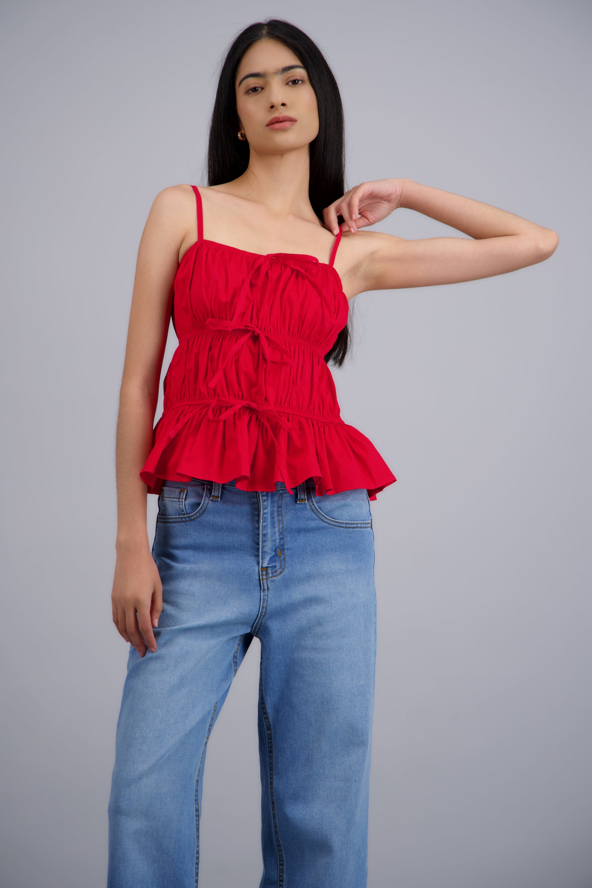 Top tirantes detalle jaretas ROJO