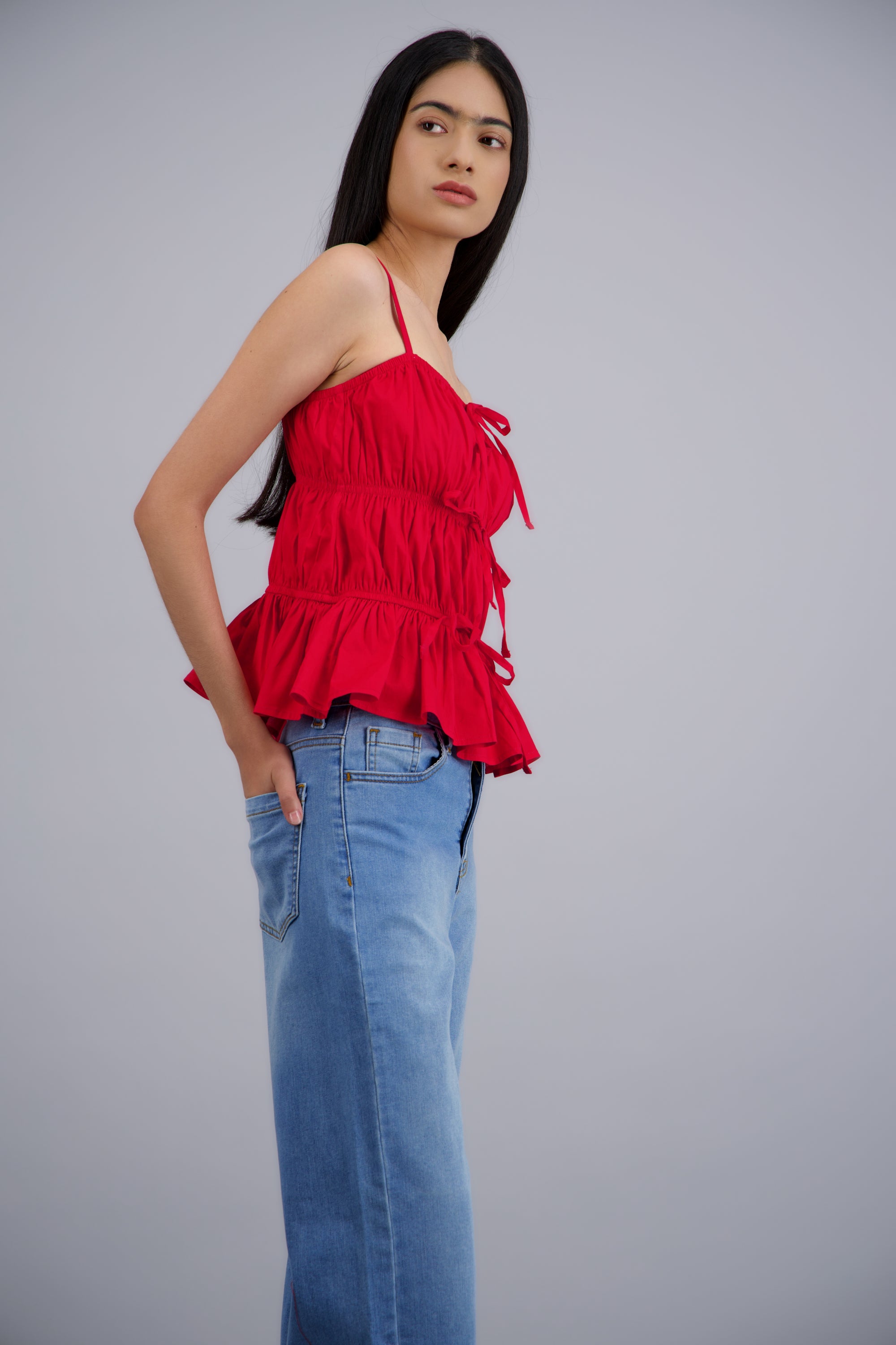 Top tirantes detalle jaretas ROJO