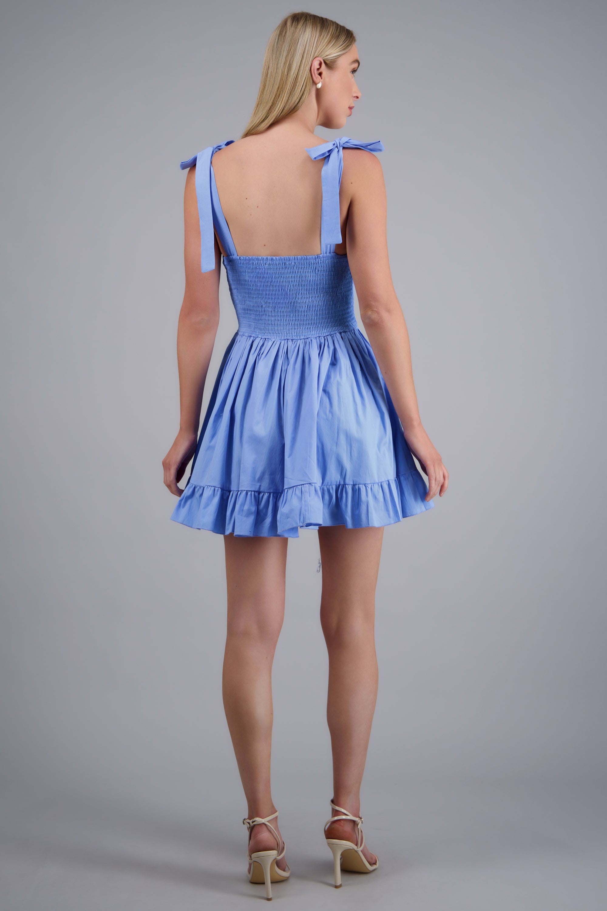 Vestido mini detalle botones AZUL PASTEL