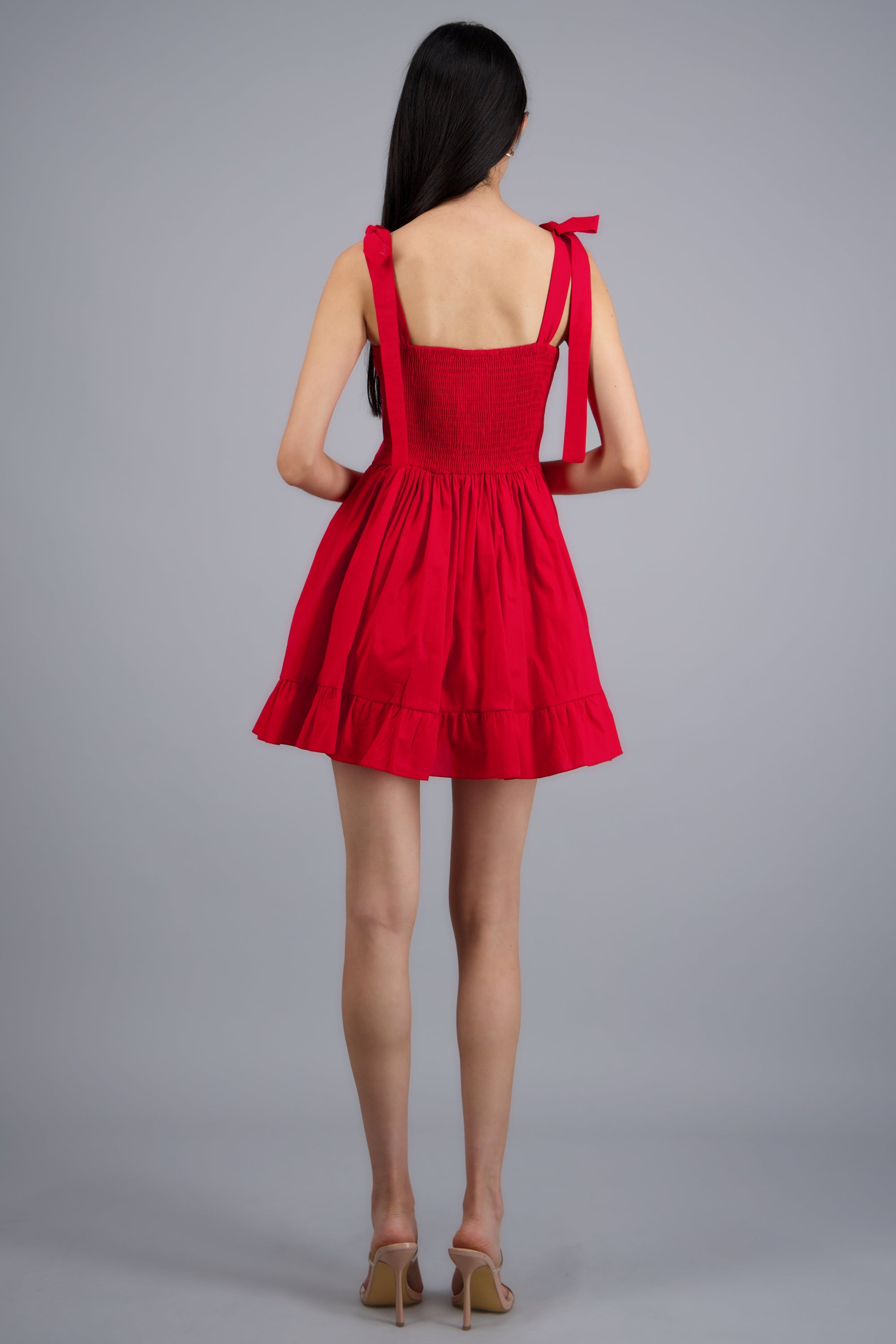 Vestido mini detalle botones ROJO