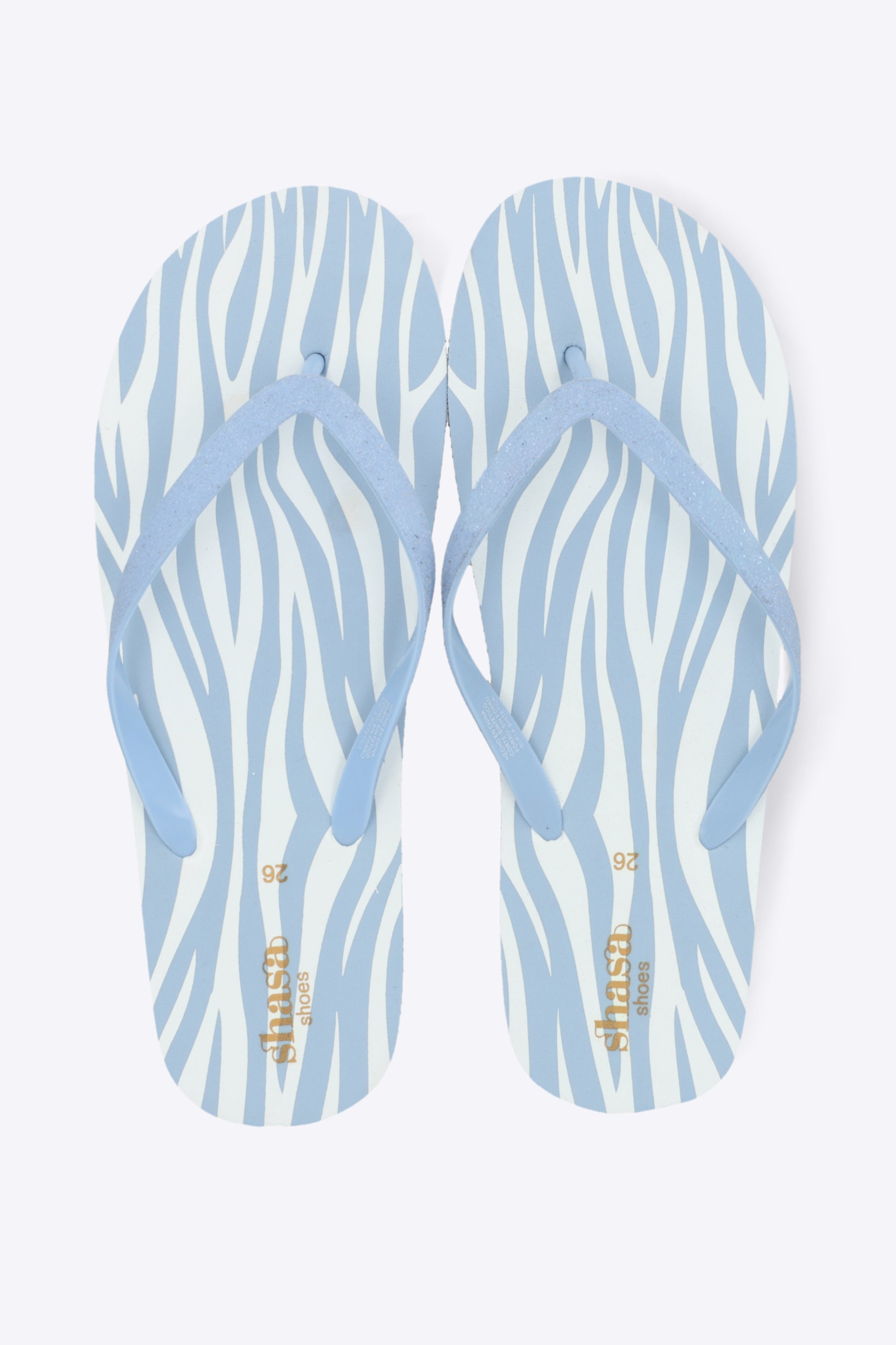Flip flop chinela brillos estampado zebra