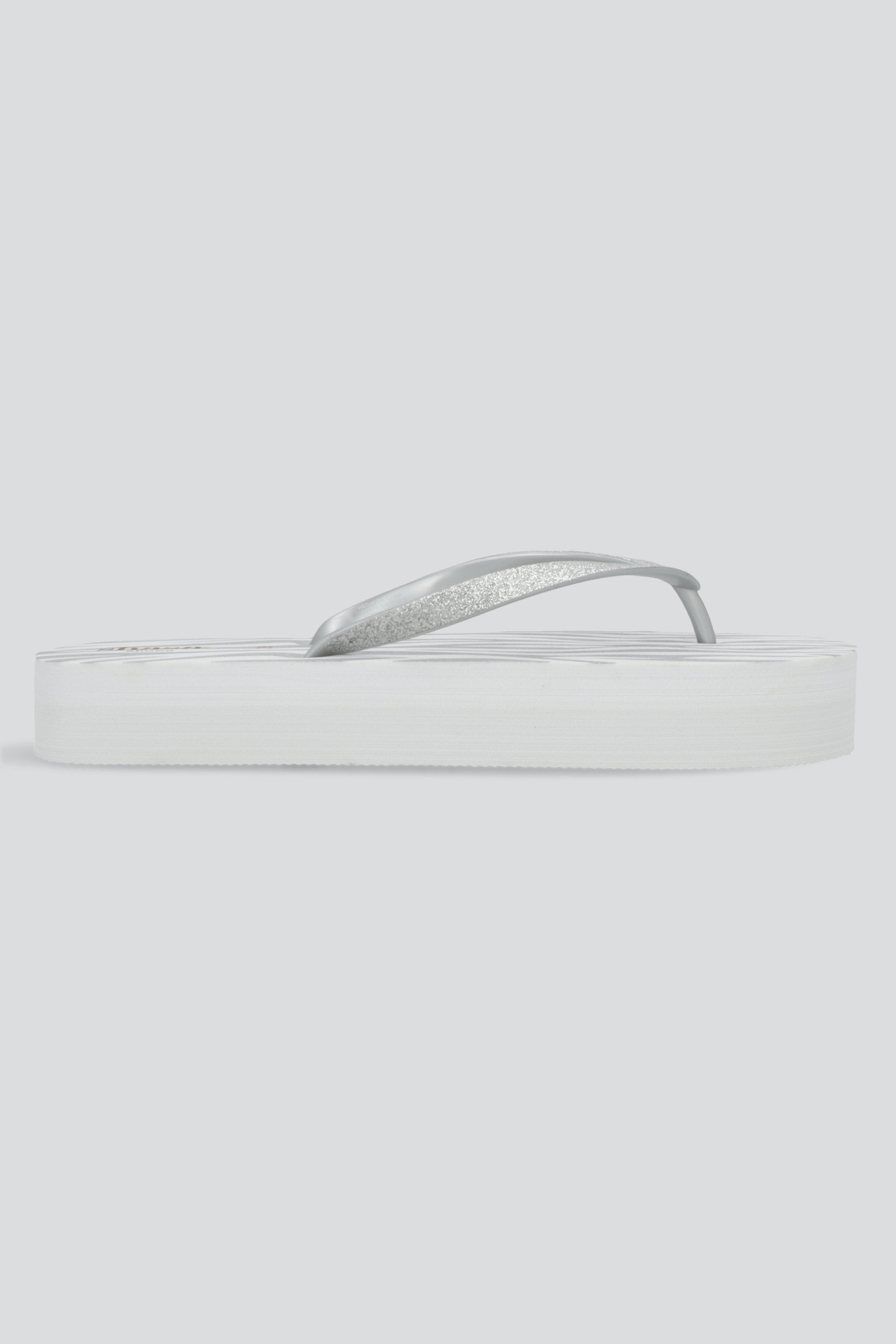 Flip flop chinela brillos estampado zebra PLATA