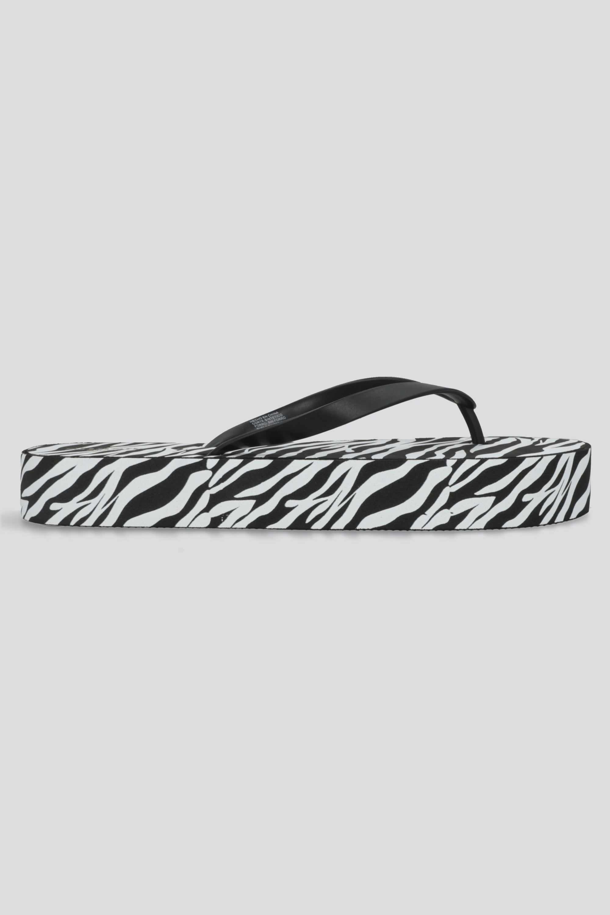 Flip flop chinela brillos estampado zebra NEGRO