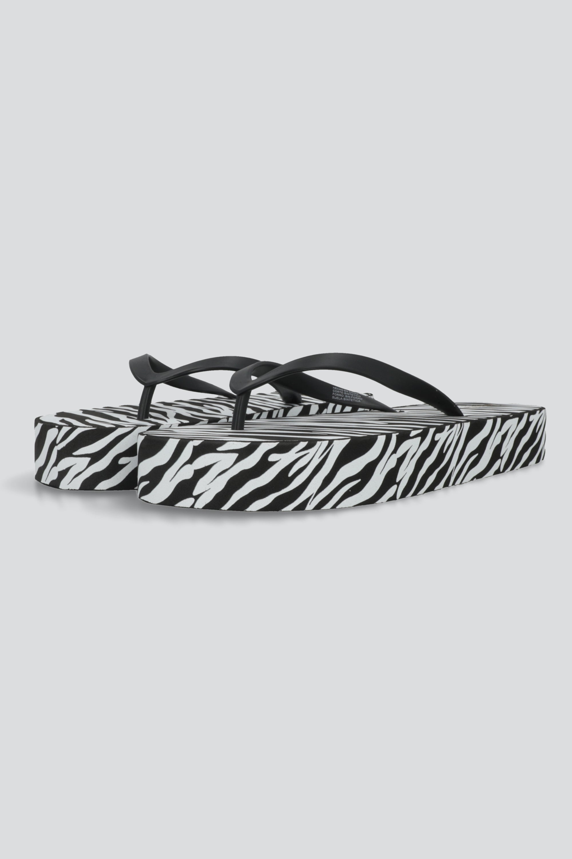 Flip flop chinela brillos estampado zebra NEGRO