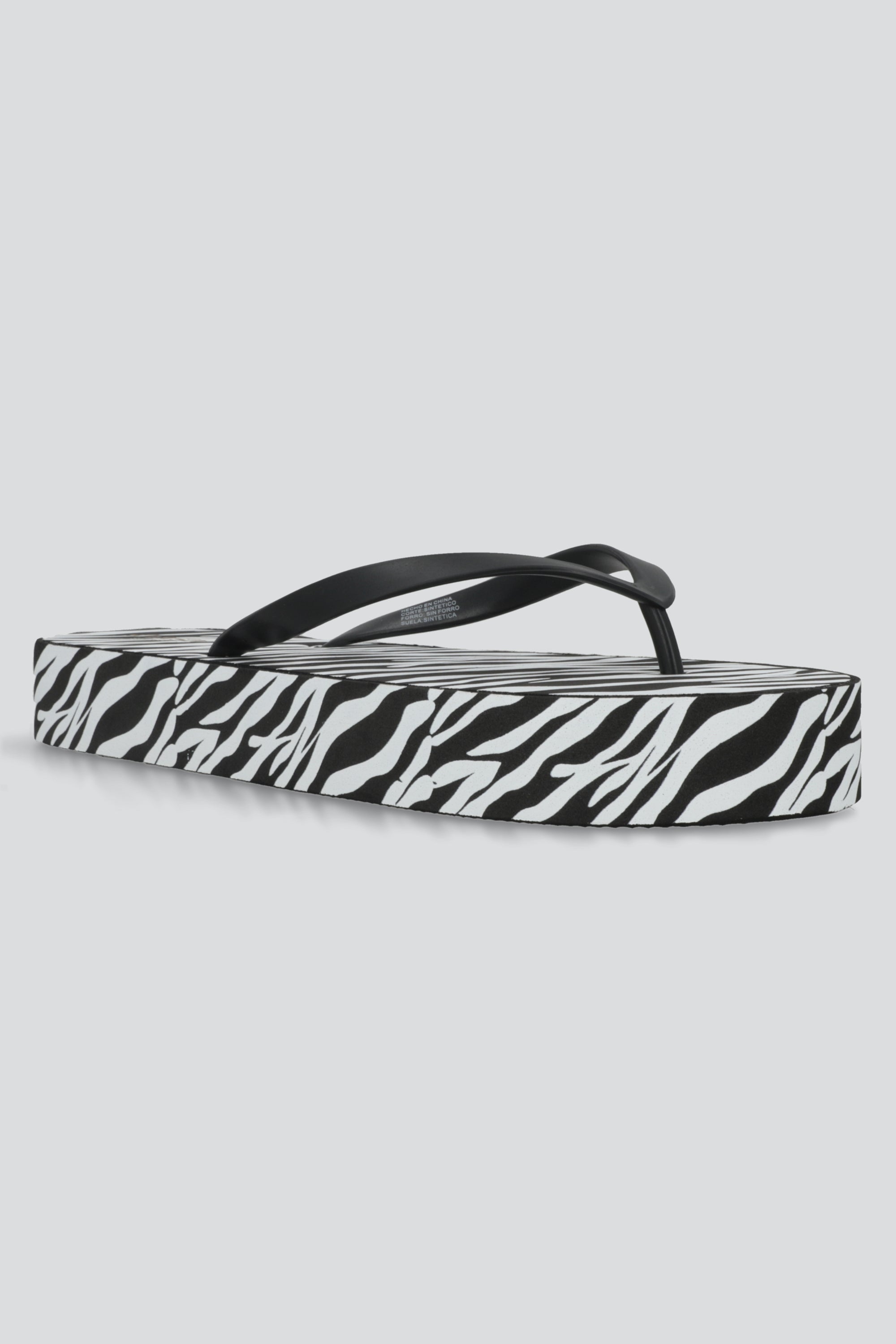 Flip flop chinela brillos estampado zebra NEGRO