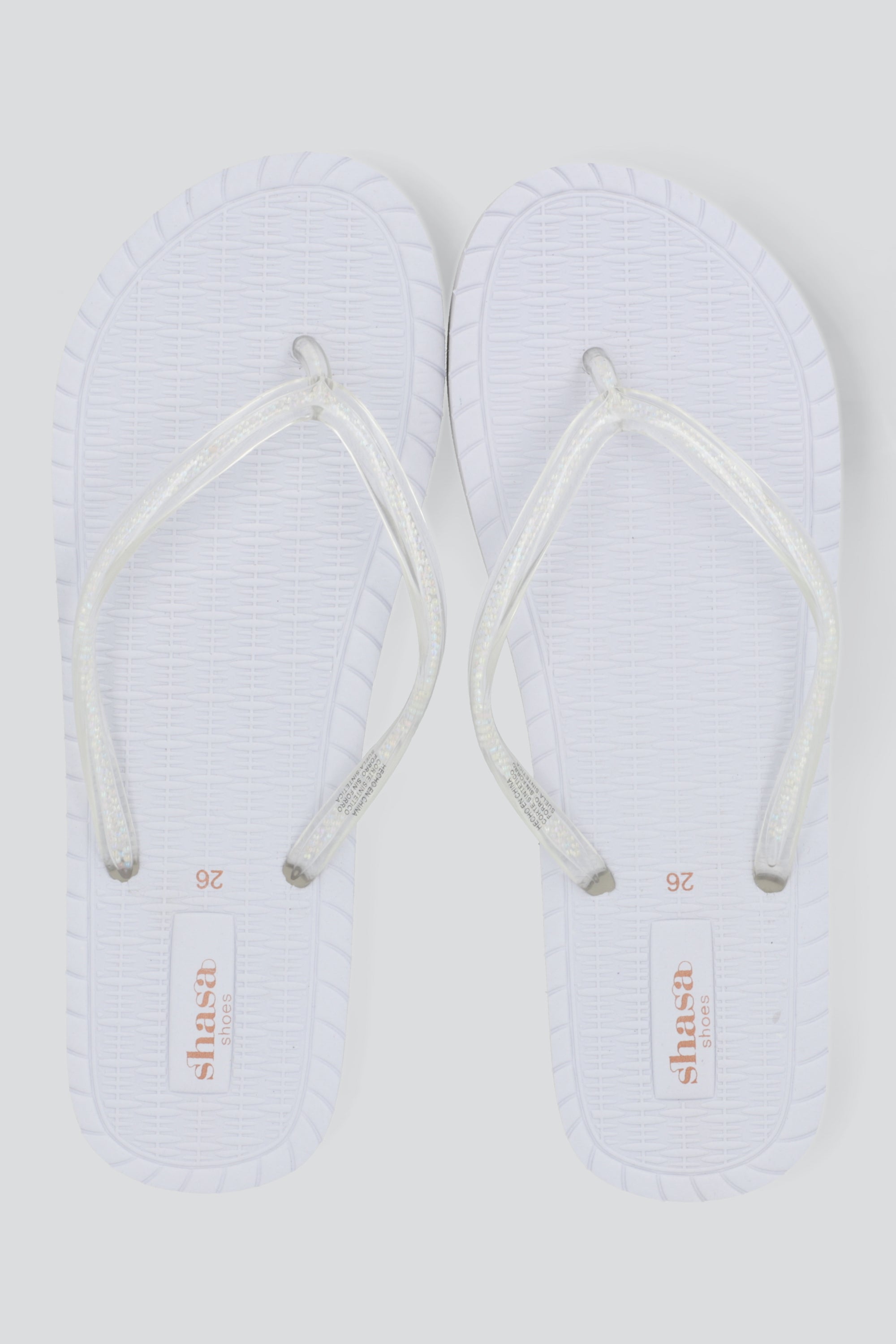 Flip flop chinela cuentas encapsuladas BLANCO