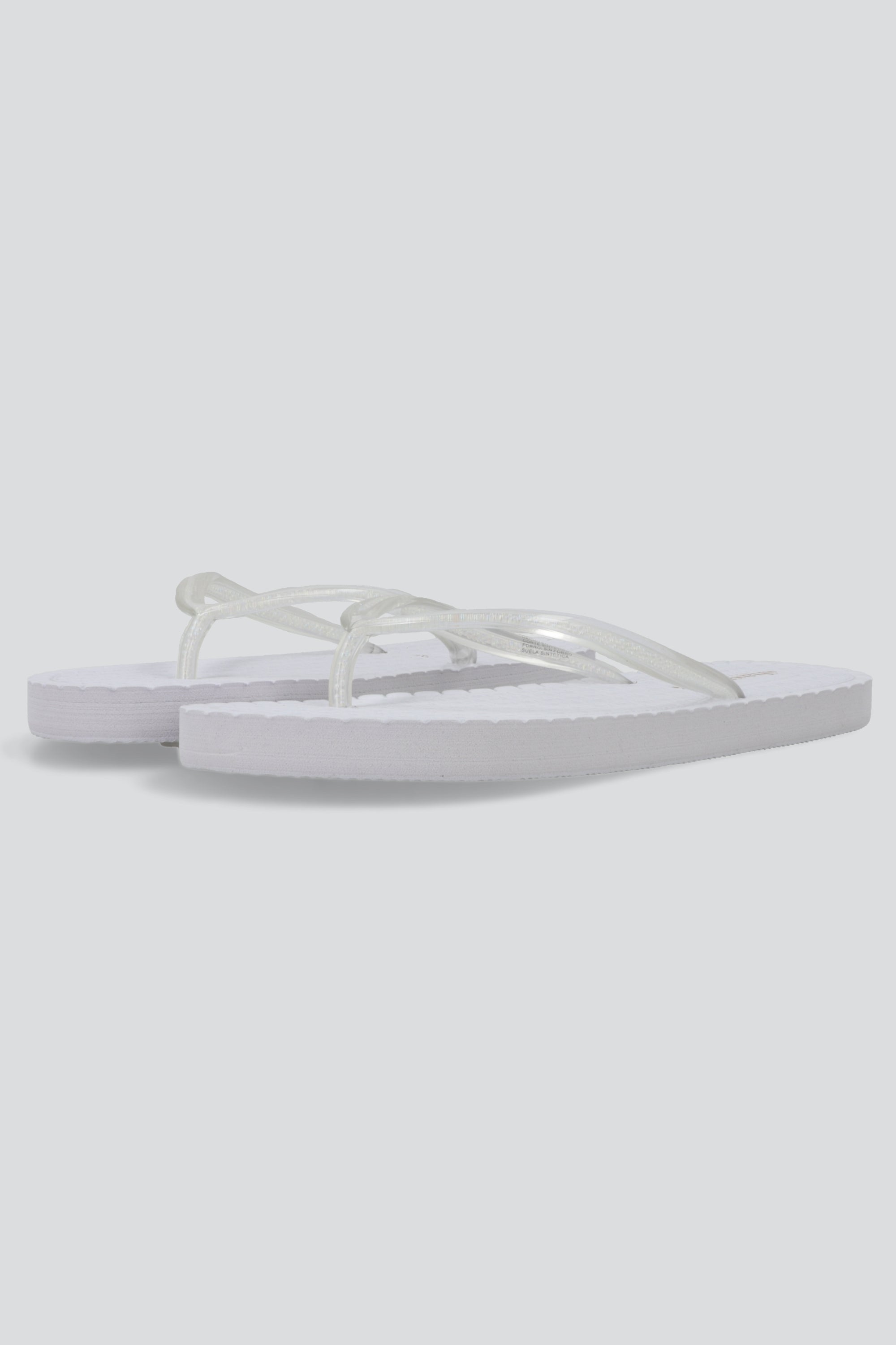Flip flop chinela cuentas encapsuladas BLANCO
