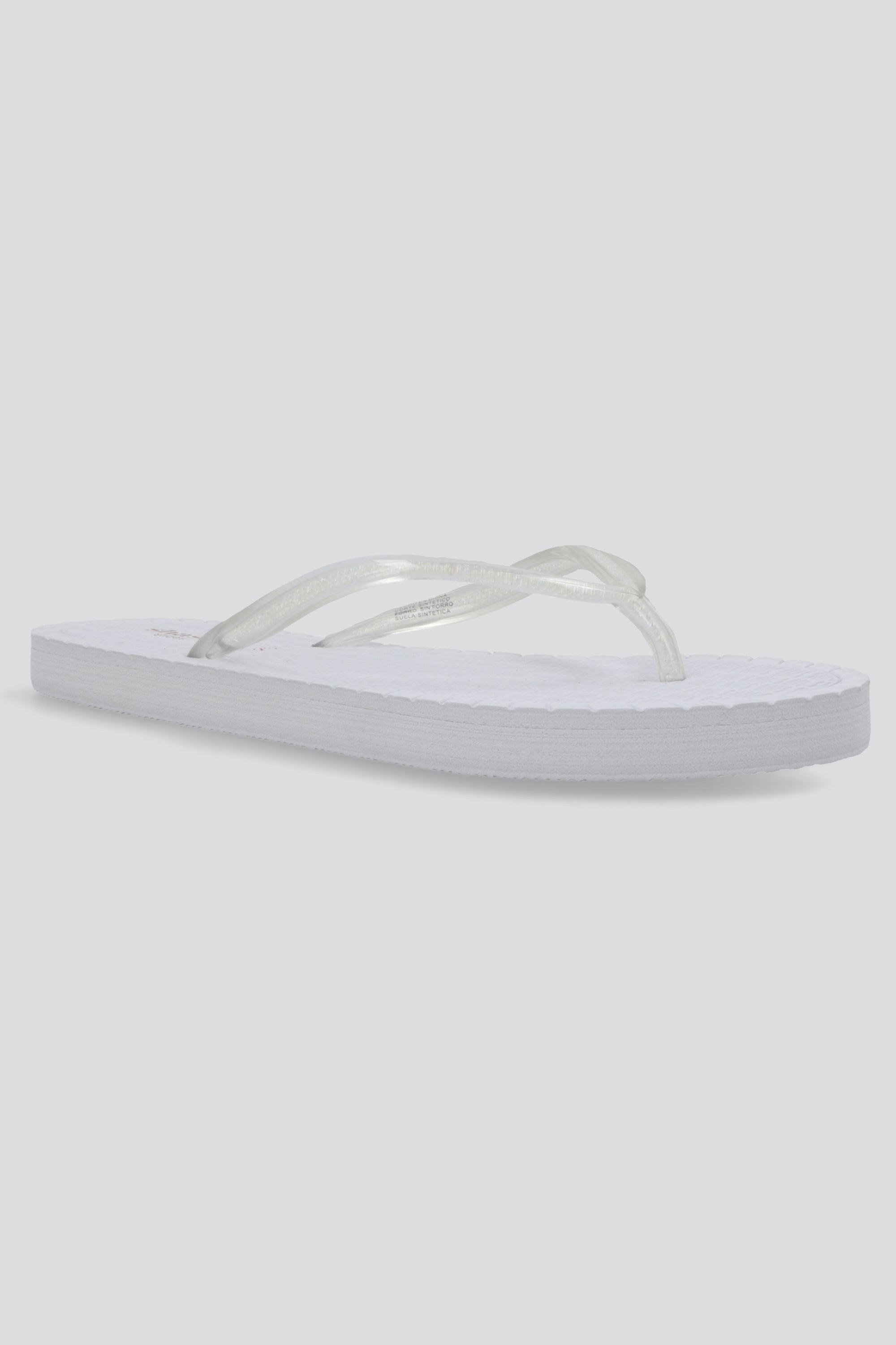 Flip flop chinela cuentas encapsuladas BLANCO