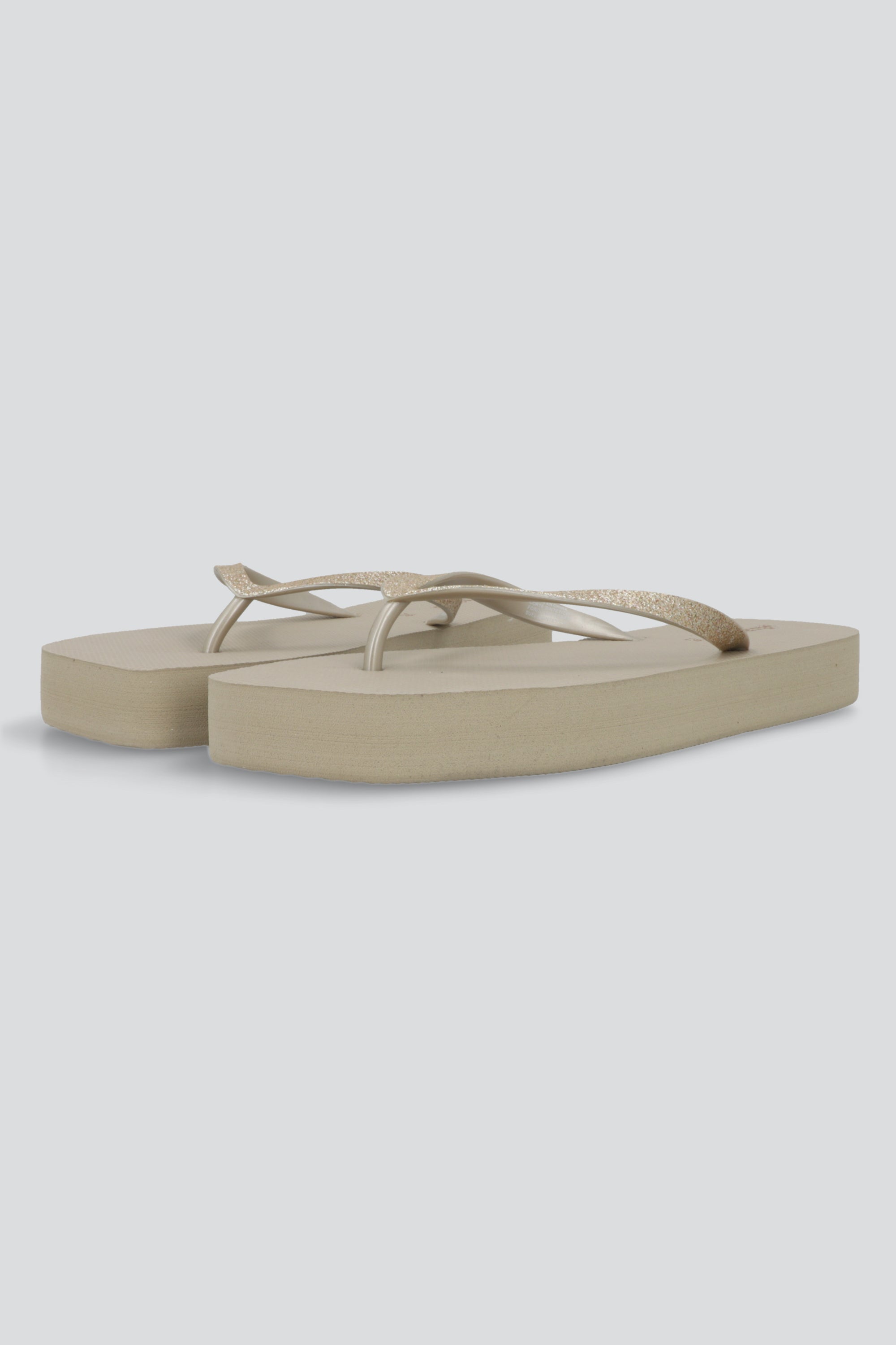 Flip flop punta cuadrada chinela brillos TAUPE