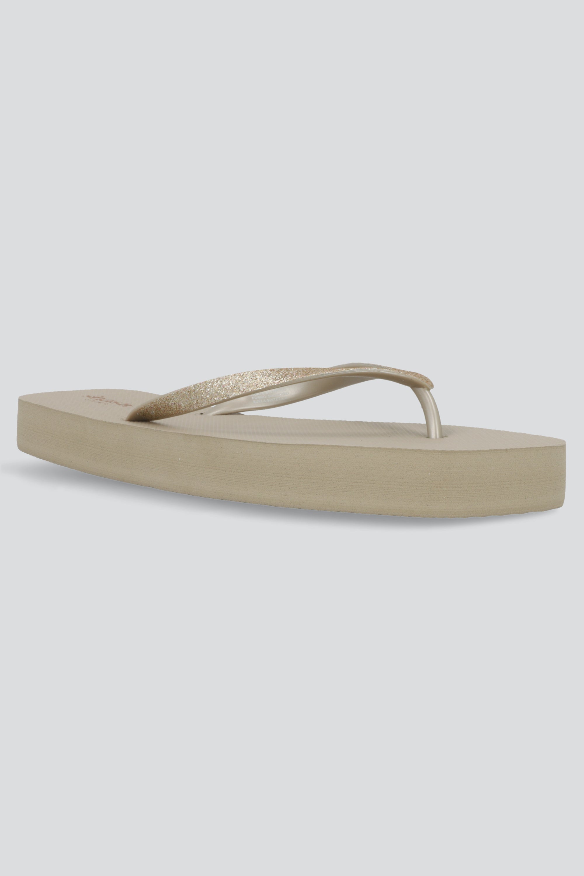Flip flop punta cuadrada chinela brillos TAUPE