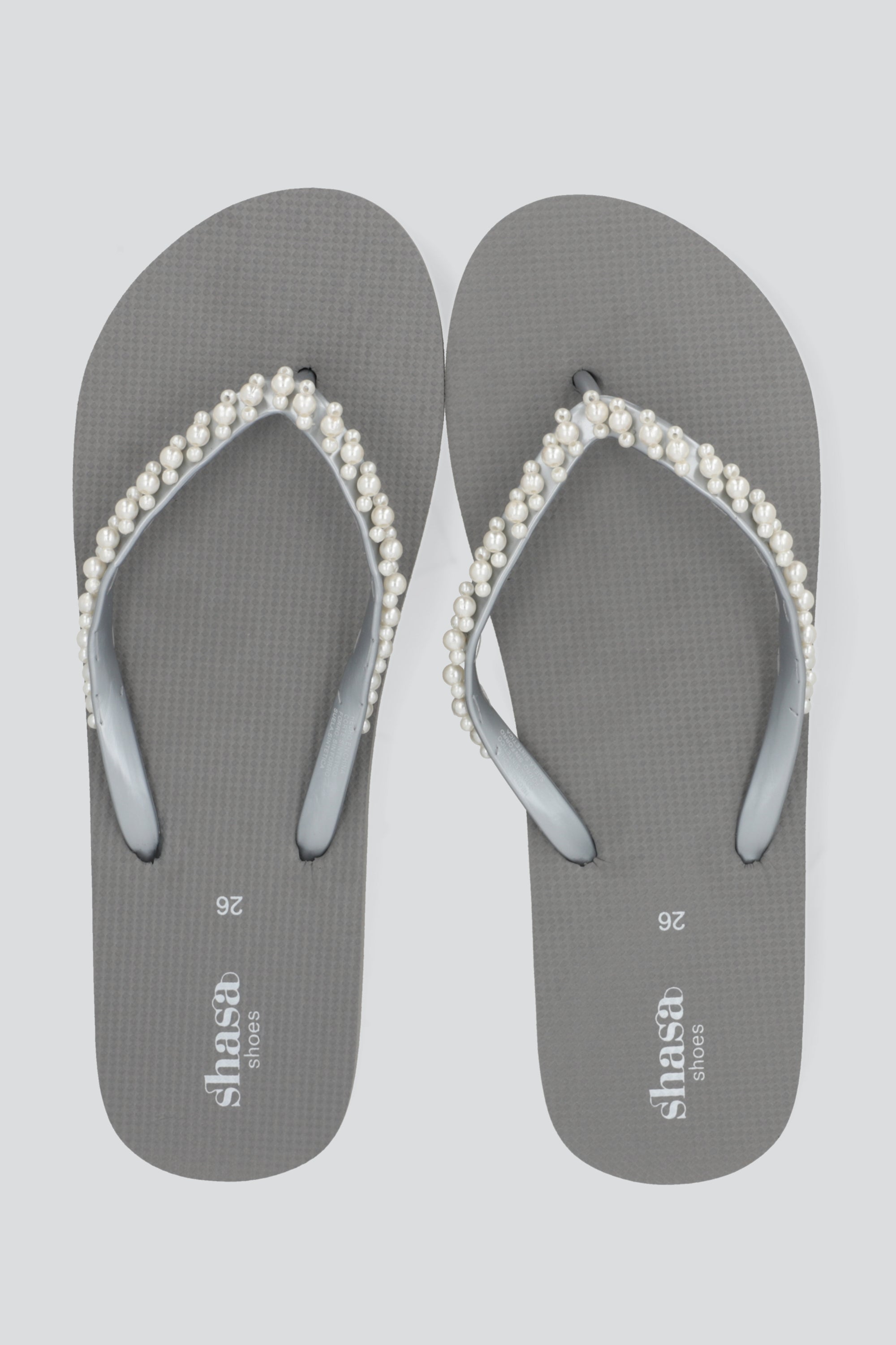 Flip flop chinela perlas GRIS