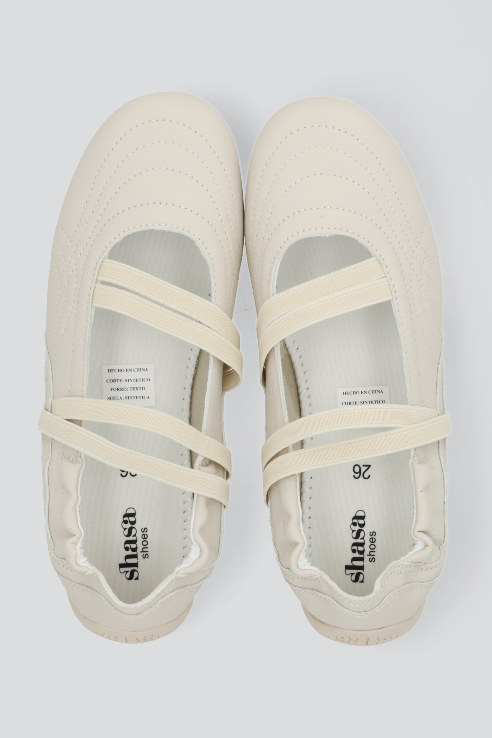 Tenis flat tiras elasticas NUDE