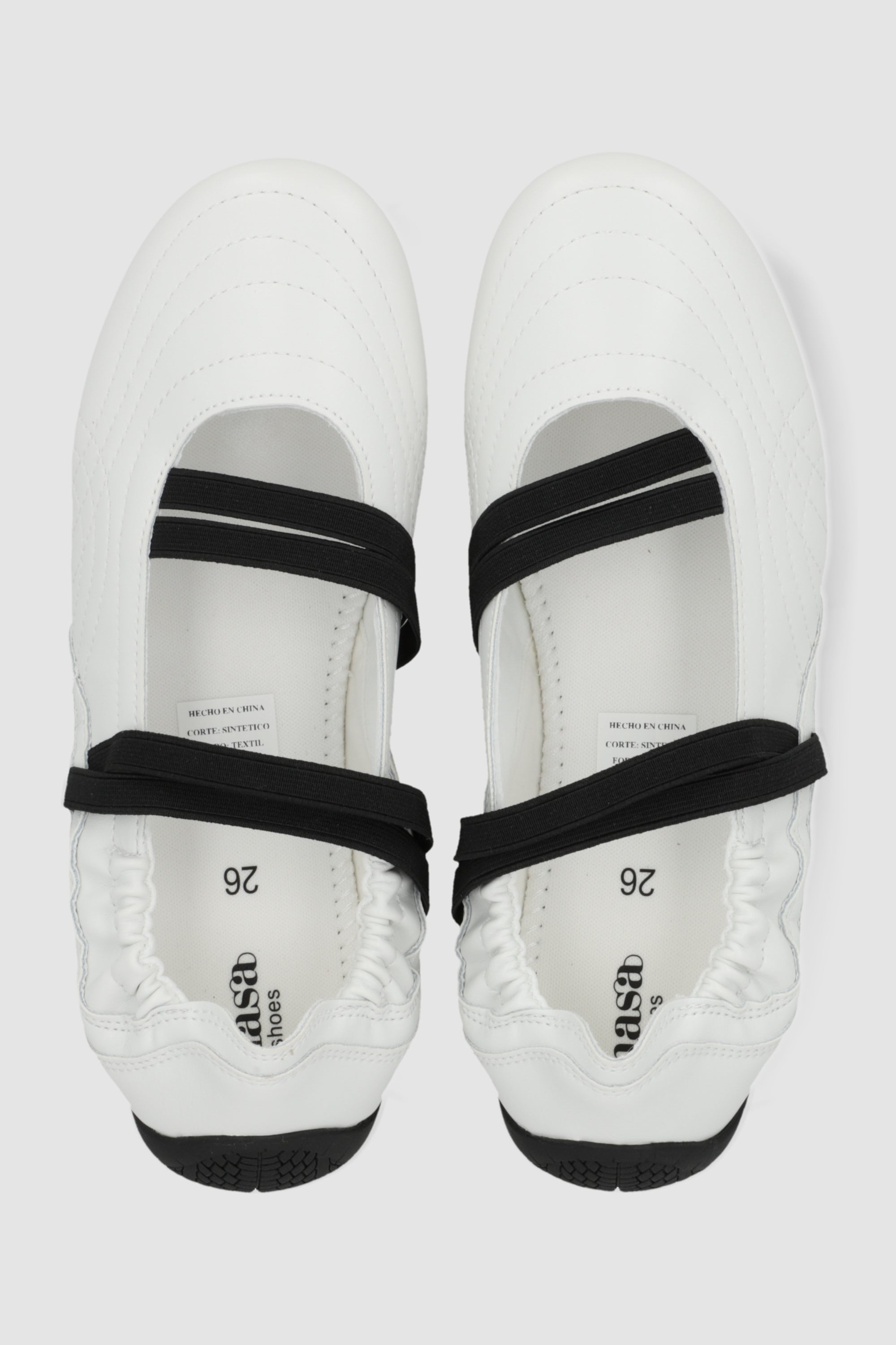 Tenis flat tiras elasticas BLANCO
