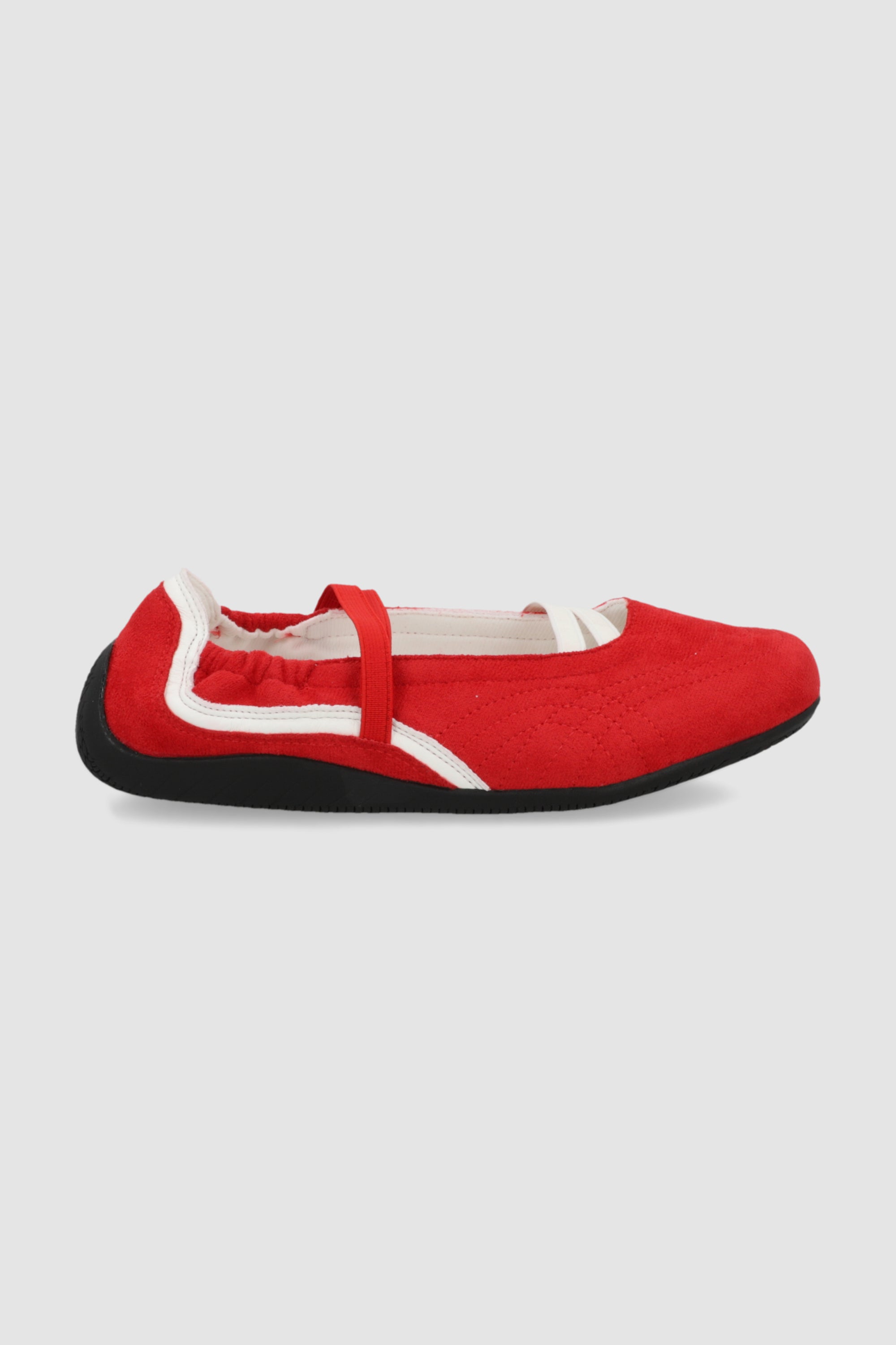 Tenis flat tiras elasticas ROJO