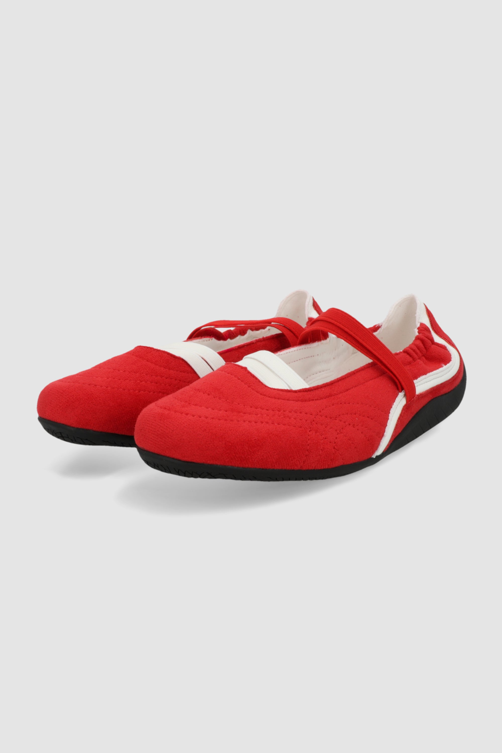 Tenis flat tiras elasticas ROJO