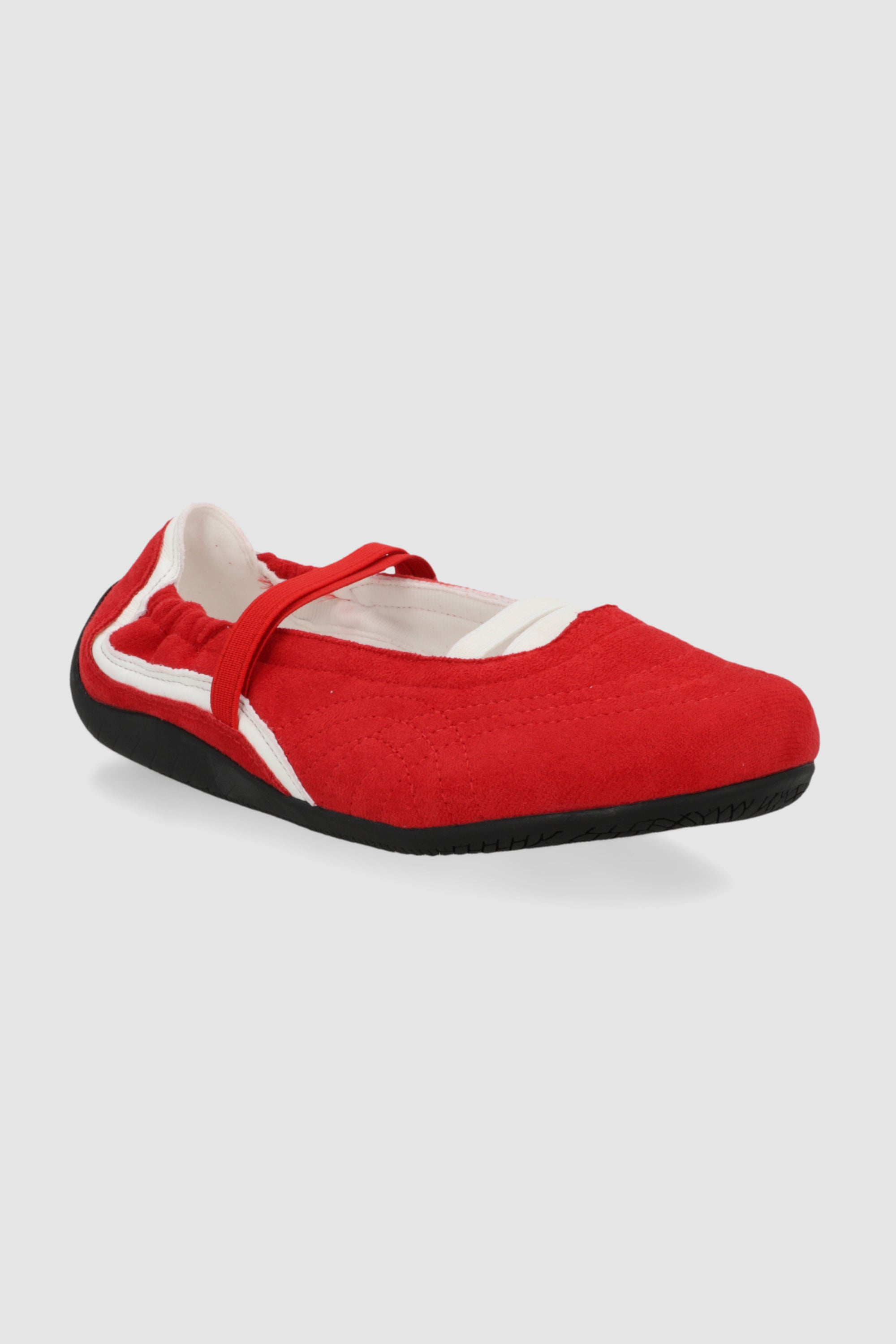 Tenis flat tiras elasticas ROJO