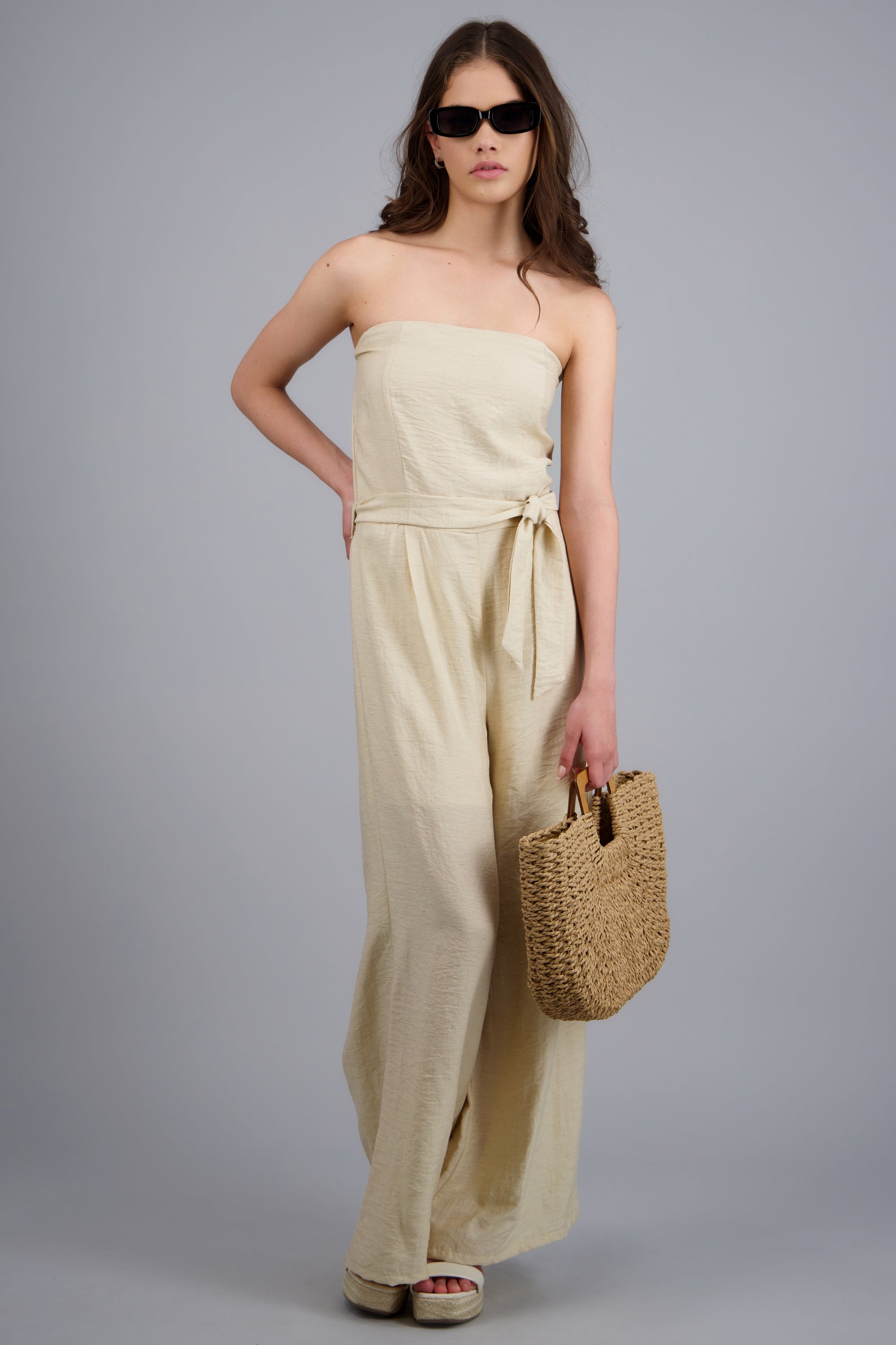 Jumpsuit strapless liso HUESO