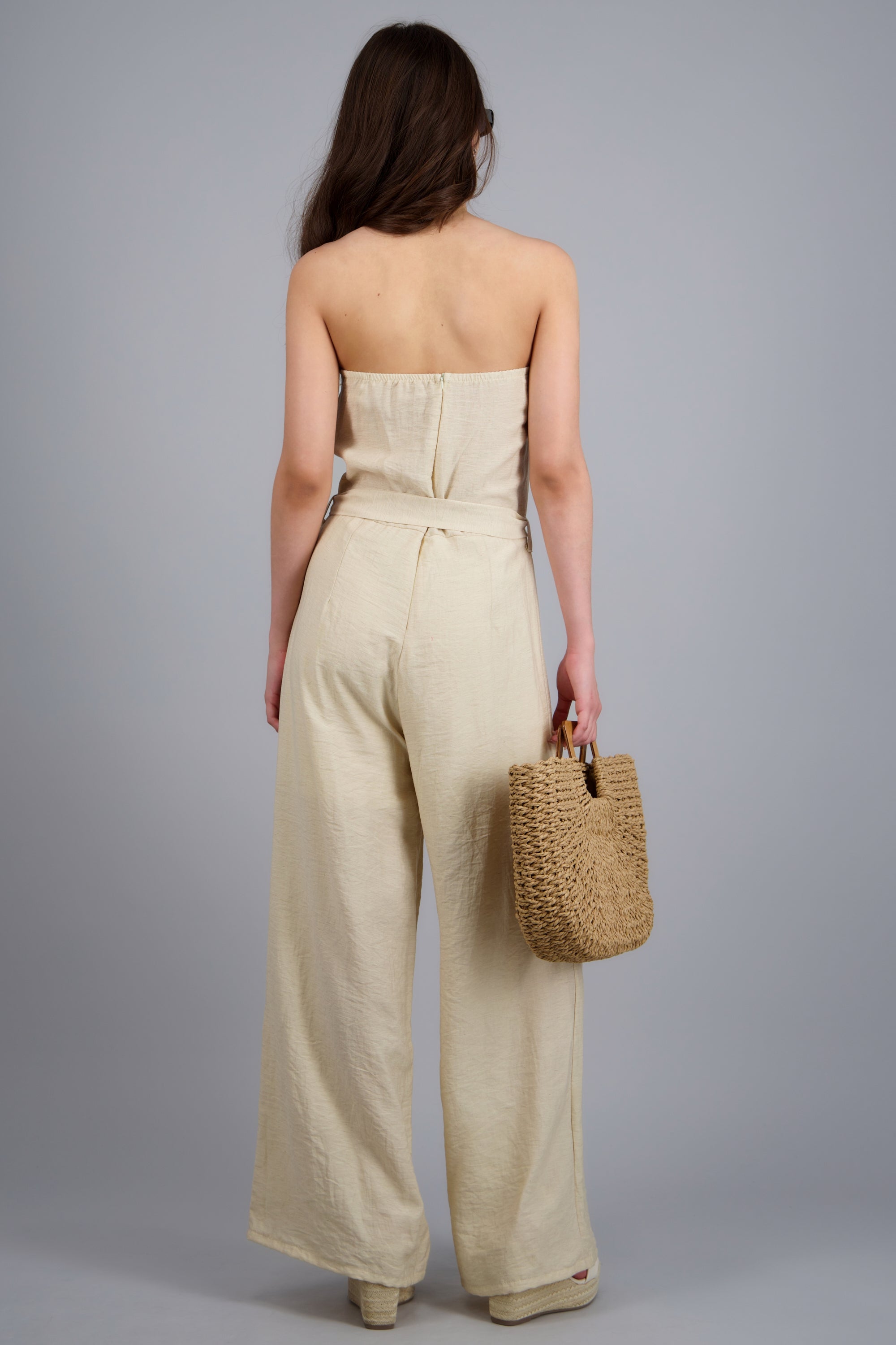 Jumpsuit strapless liso HUESO