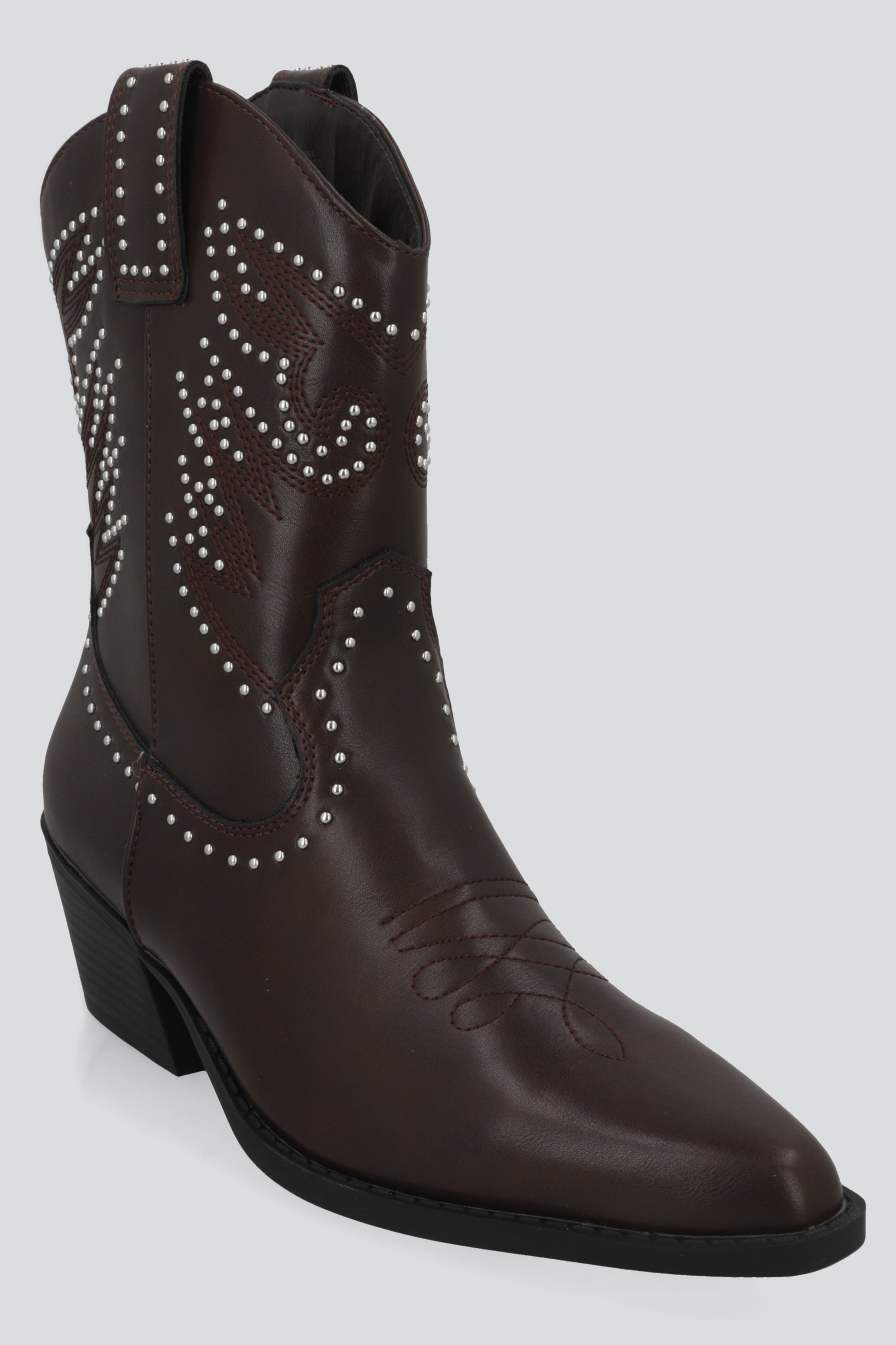 Botin vaquero studs CHOCOLATE