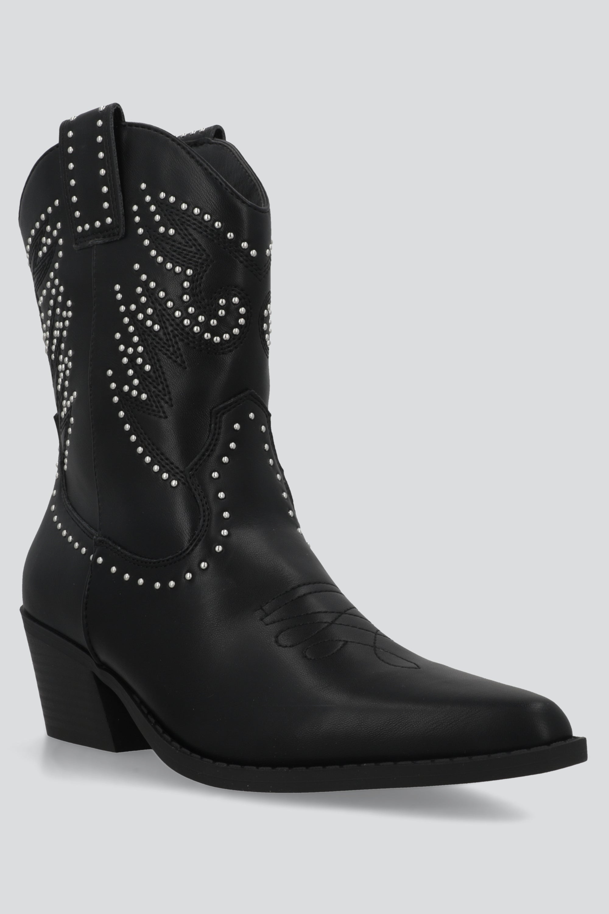 Botin vaquero studs NEGRO