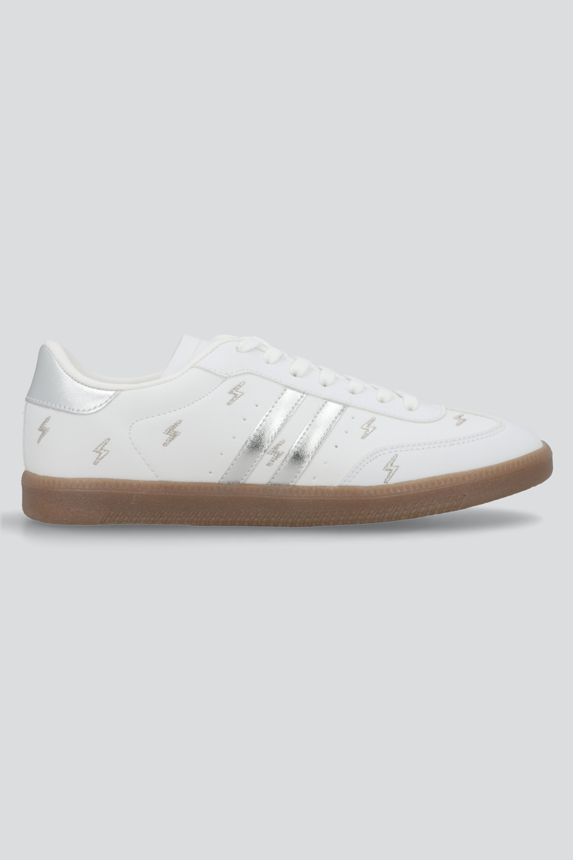 Tenis dos lineas rayos PLATA