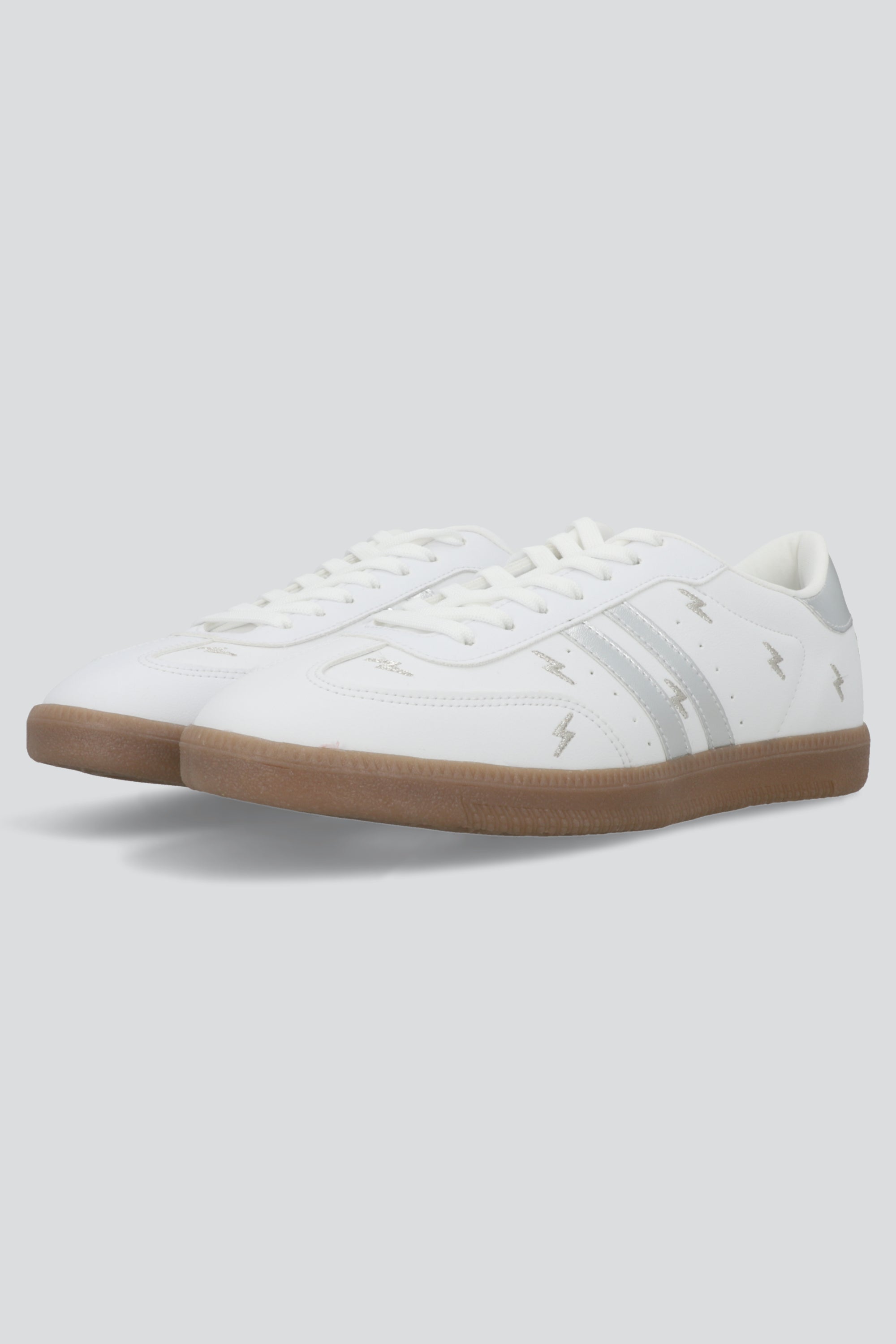 Tenis dos lineas rayos PLATA