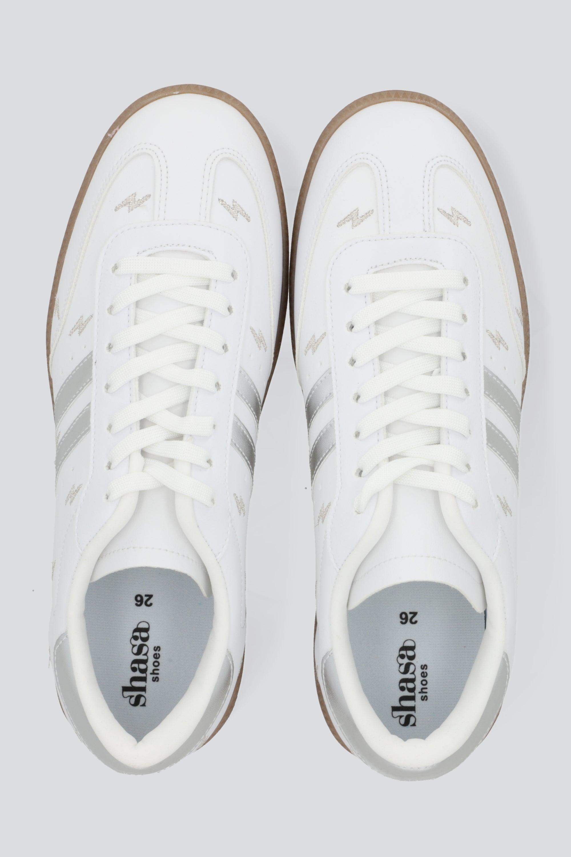 Tenis dos lineas rayos PLATA