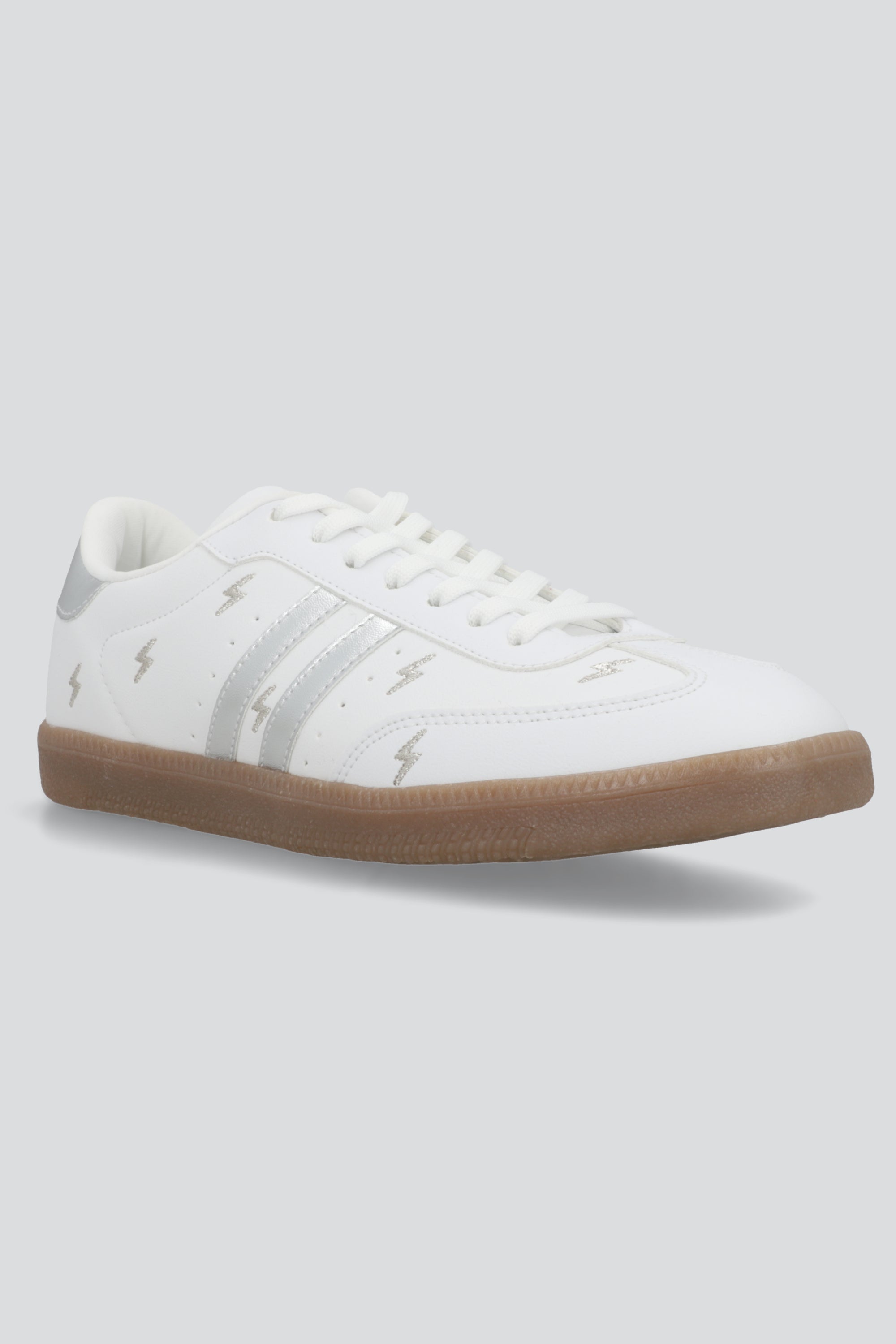 Tenis dos lineas rayos PLATA